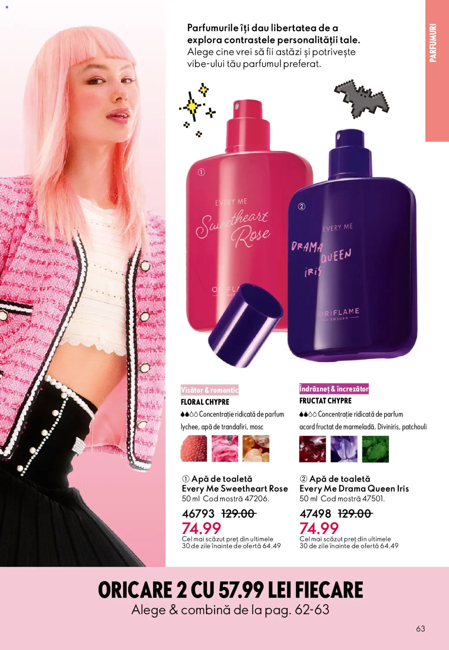 Noul catalog Oriflame – valabil de la 25.03.2026 | Pagină: 63 | Produse: Toaletă, Parfum, Apă de toaletă, Apă