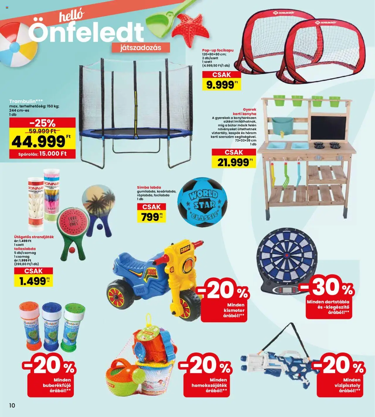 Interspar akciós ujság - amely érvényes a következő dátumtól: 15.05.2025 | Oldal: 10 | Termékek: Bútor, Focikapu, Trambulin