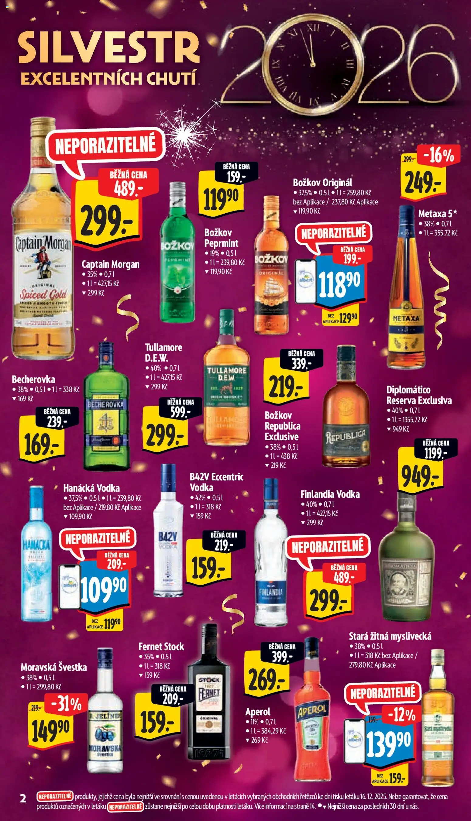 Albert leták - Supermarket od 27.12.2025 | Strana: 7 | Produkty: Hanácká vodka, Morgan, Metaxa, Aperol