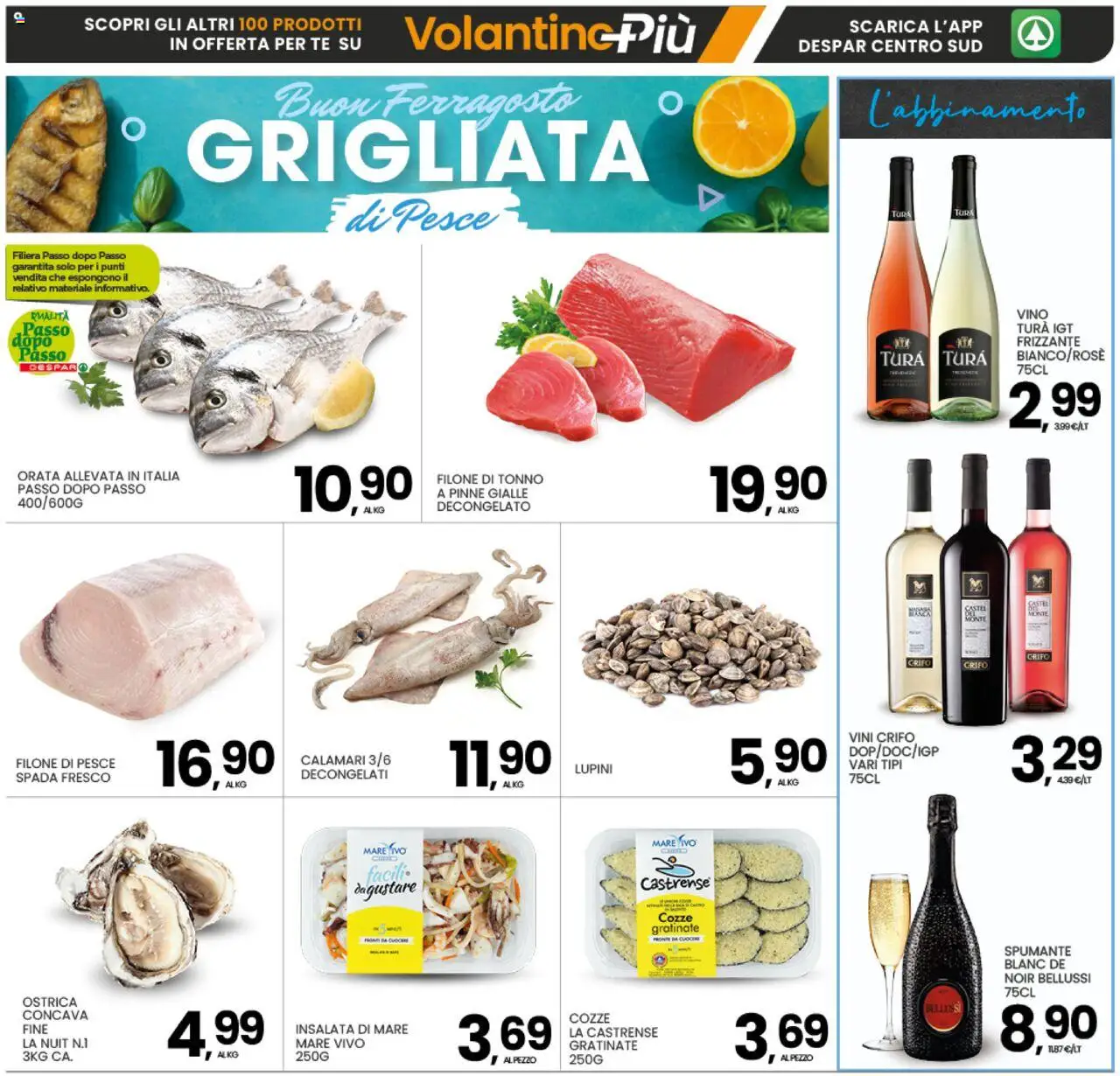 Volantino Interspar del 04.08.2025 | Pagina: 9 | Prodotti: Pesce, Cozze, Orata, Spumante