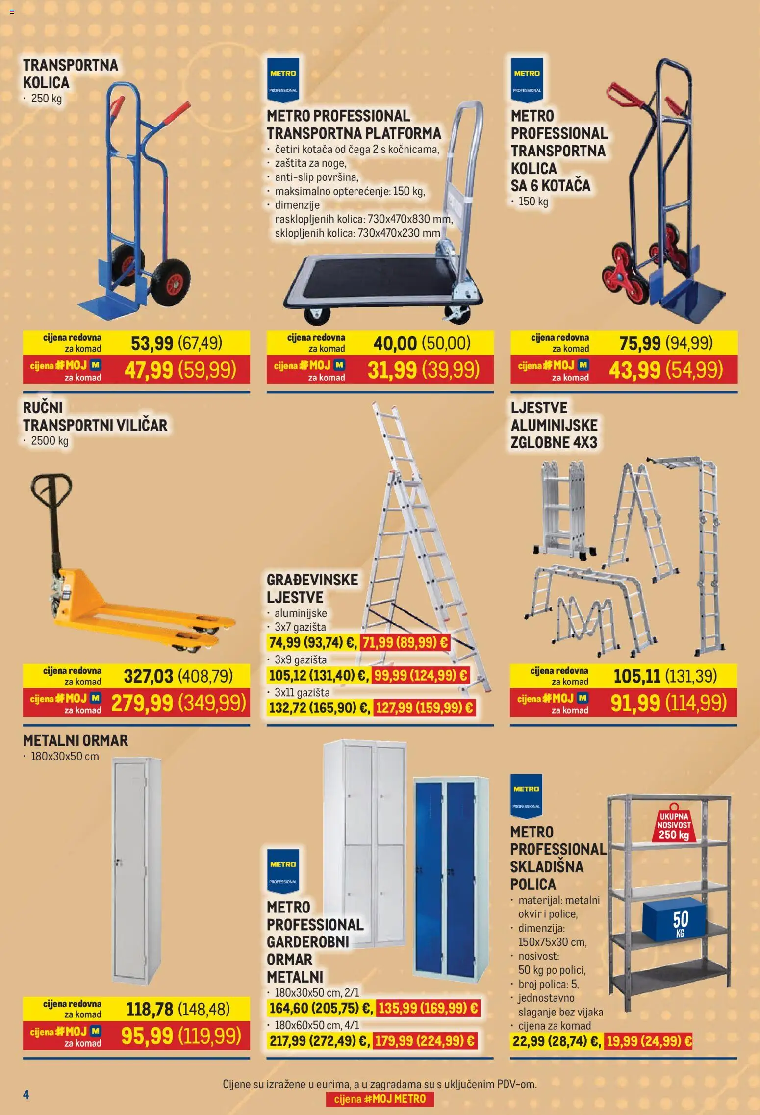 Metro katalog | vrijedi od 16.12.2025 | Stranica: 4 | Proizvodi: Ormar, Polica, Kolica, Ljestve