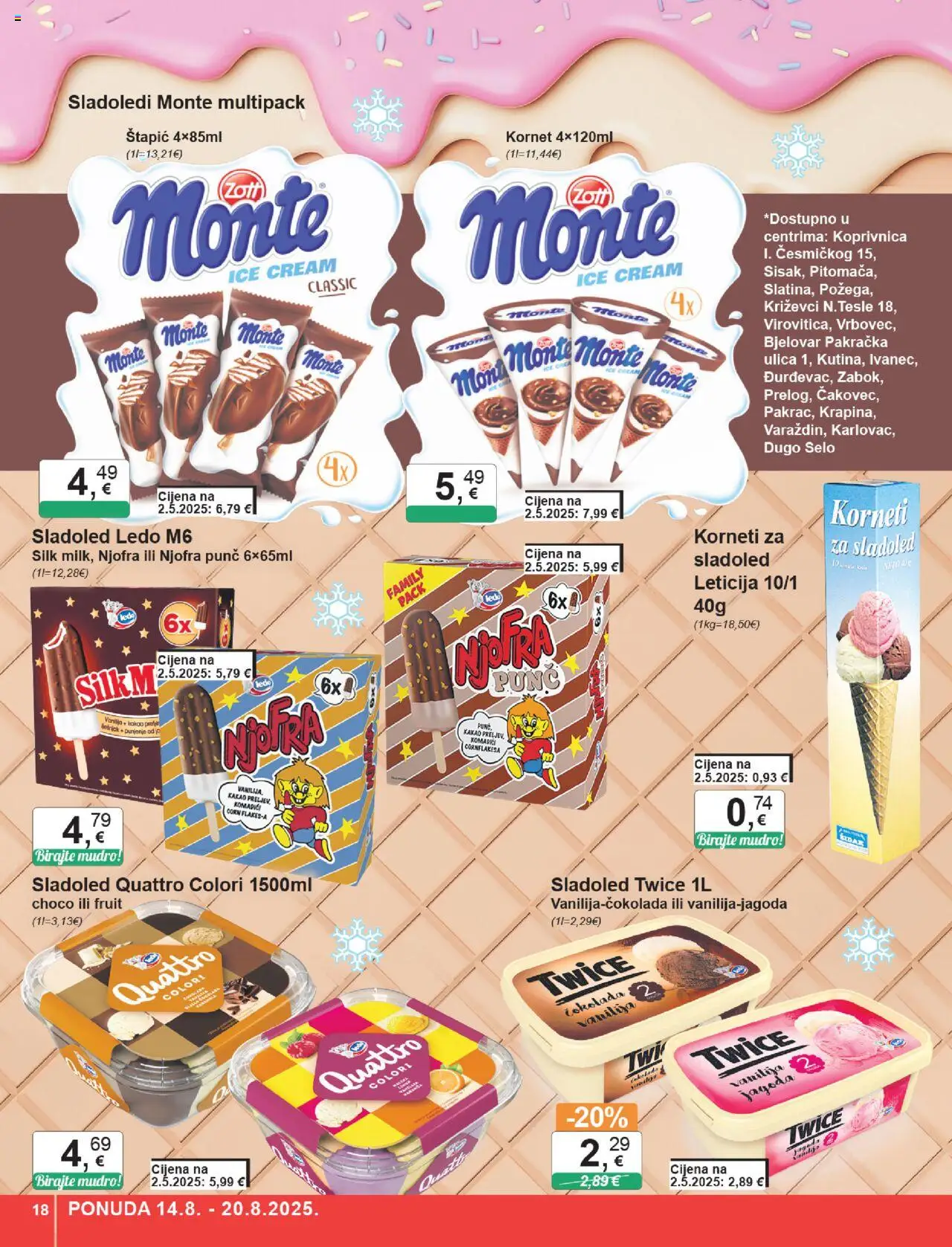 KTC katalog | vrijedi od 14.08.2025 | Stranica: 18 | Proizvodi: Čokolada, Ledo, Sladoled, Kakao