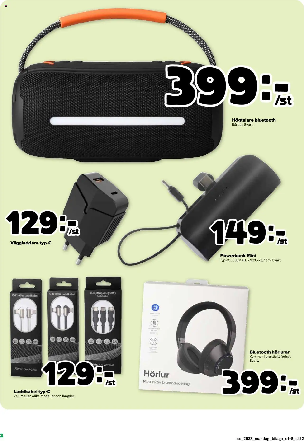 Stora Coop reklamblad aktuell från 11.08.2025 | Sida: 10 | Produkter: Hörlurar, Väggladdare, Powerbank, Högtalare