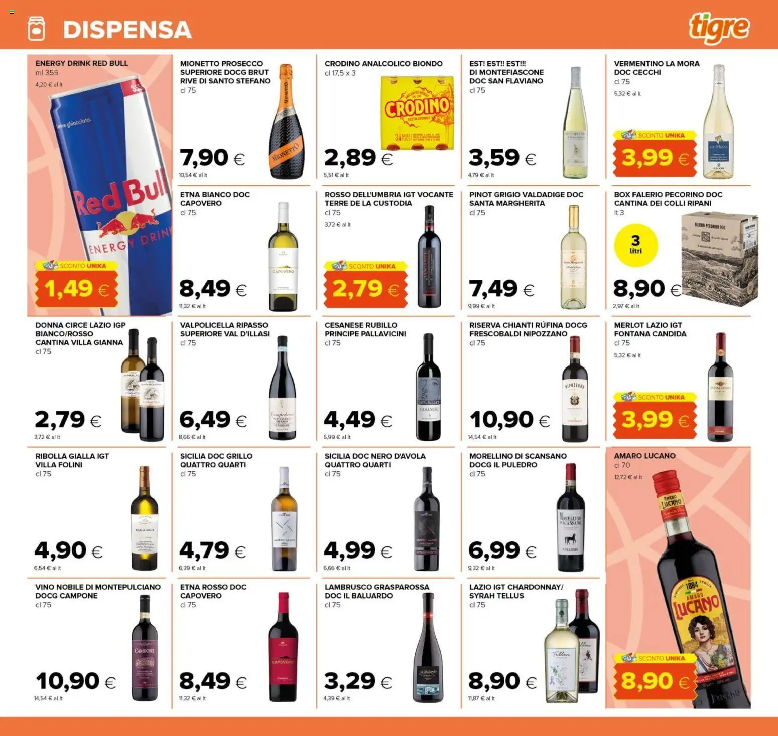 Volantino Tigre del 12.02.2026 | Pagina: 15 | Prodotti: Prosecco, Vino, Red Bull, Pecorino