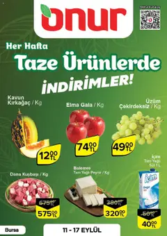 11.09.2025 tarihinden itibaren geçerli olan Onur Market kataloğu önizlemesi