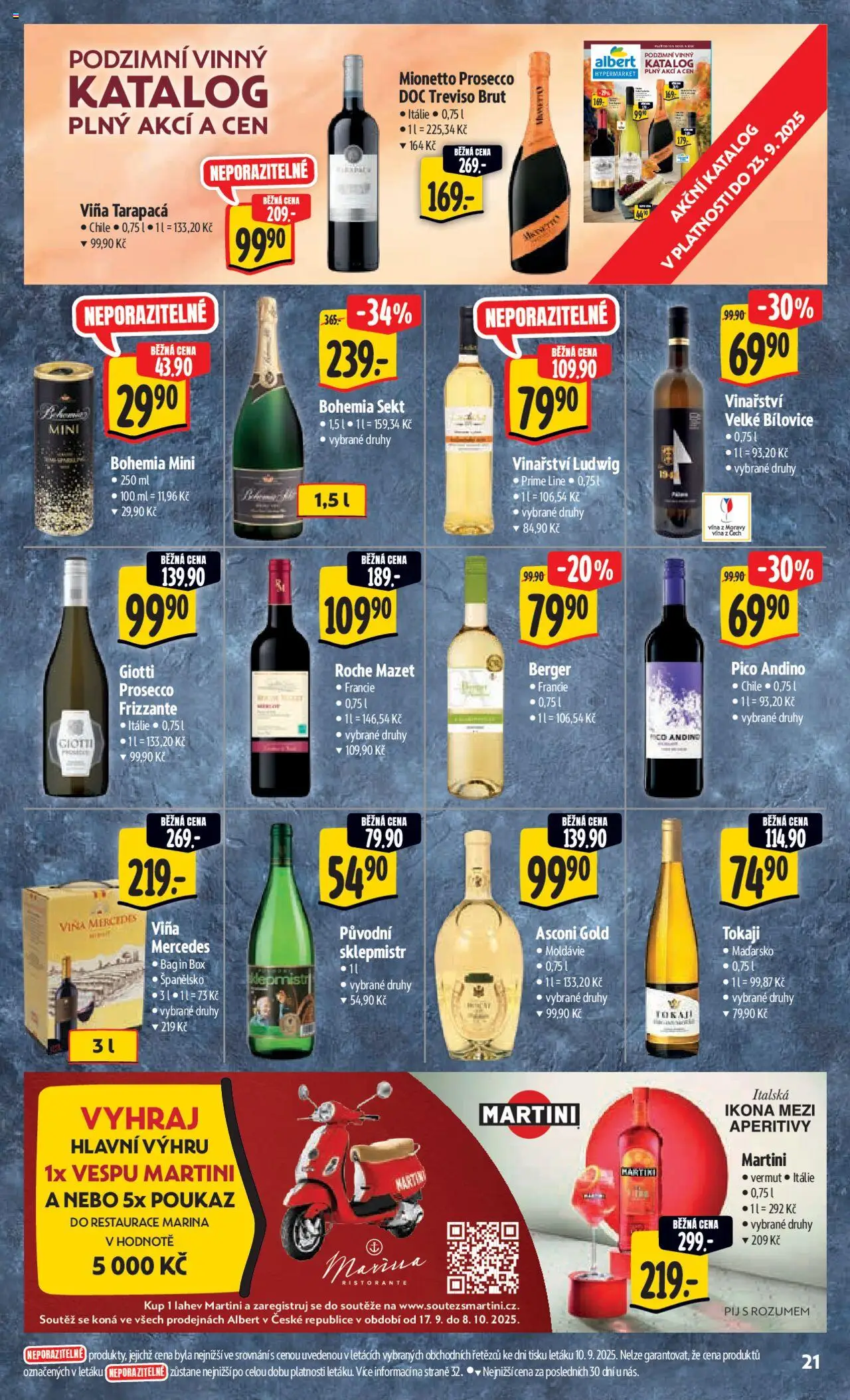 Albert leták - Hypermarket od 17.09.2025 | Strana: 29 | Produkty: Prosecco, Box, Martini, Frizzante