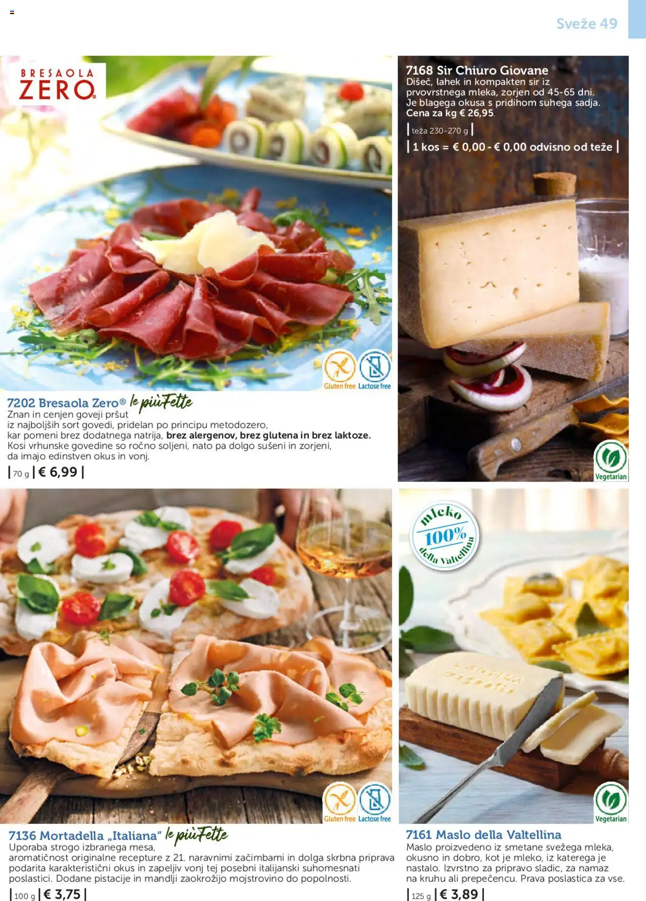 Novi Bofrost katalog ponudbe – veljaven od 01.05.2025 | Stran: 49 | Izdelki: Pršut, Mandlji, Kos, Maslo