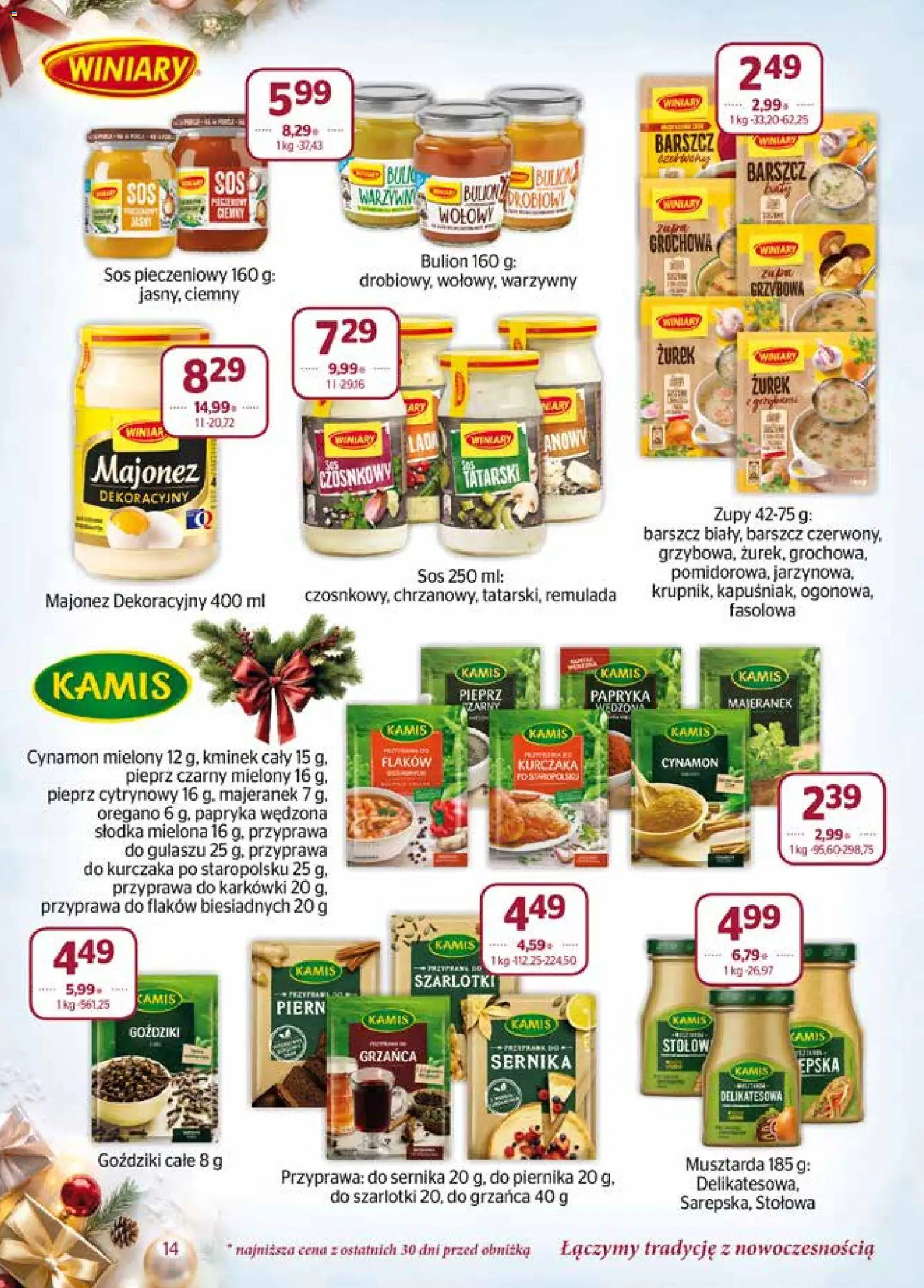 Społem Gazetka od 01.12.2025 | Strona: 14 | Produkty: Cynamon, Oregano, Goździki, Majonez