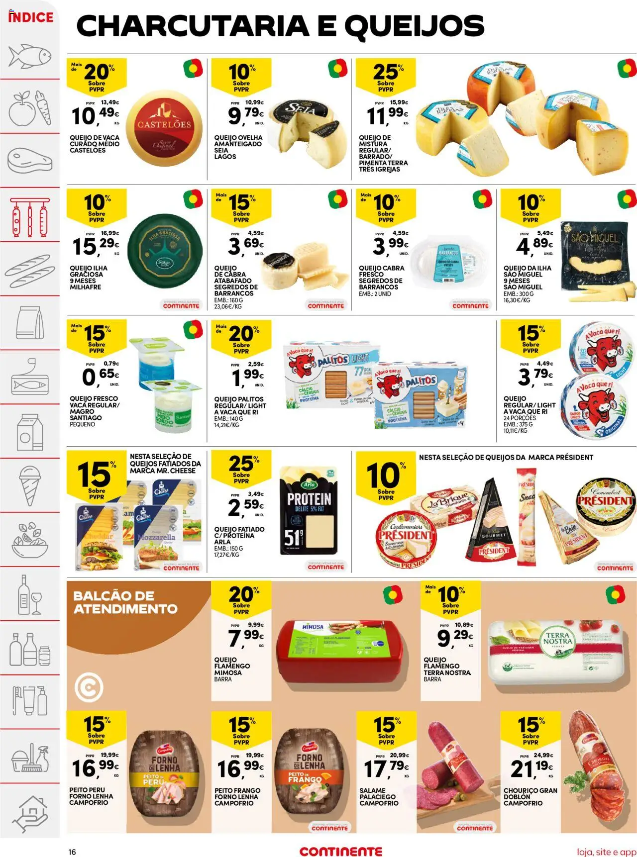 Continente folheto │ válido de 12.08.2025 | Página: 16 | Produtos: Frango, Cálcio, Salame, Proteina