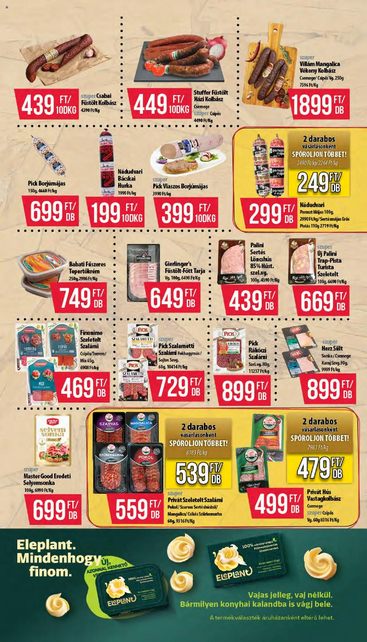 COOP akciós ujság - amely érvényes a következő dátumtól: 16.10.2025 | Oldal: 3 | Termékek: Kolbász, Hús, Sonka, Szalámi