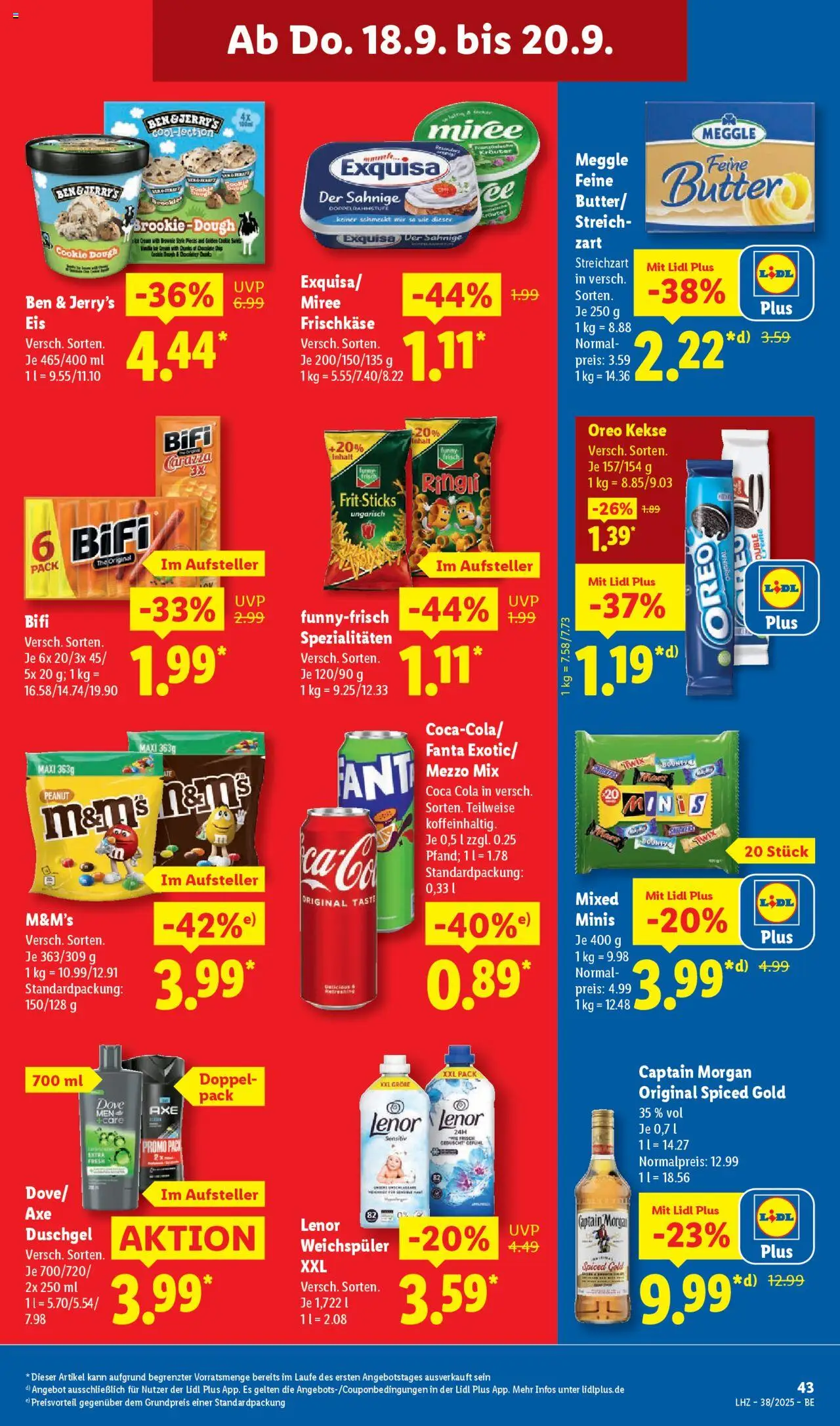 Lidl Prospekt Zossen – gültig ab 15.09.2025 | Seite: 63 | Produkte: Cola, Bifi, Snickers, Kekse
