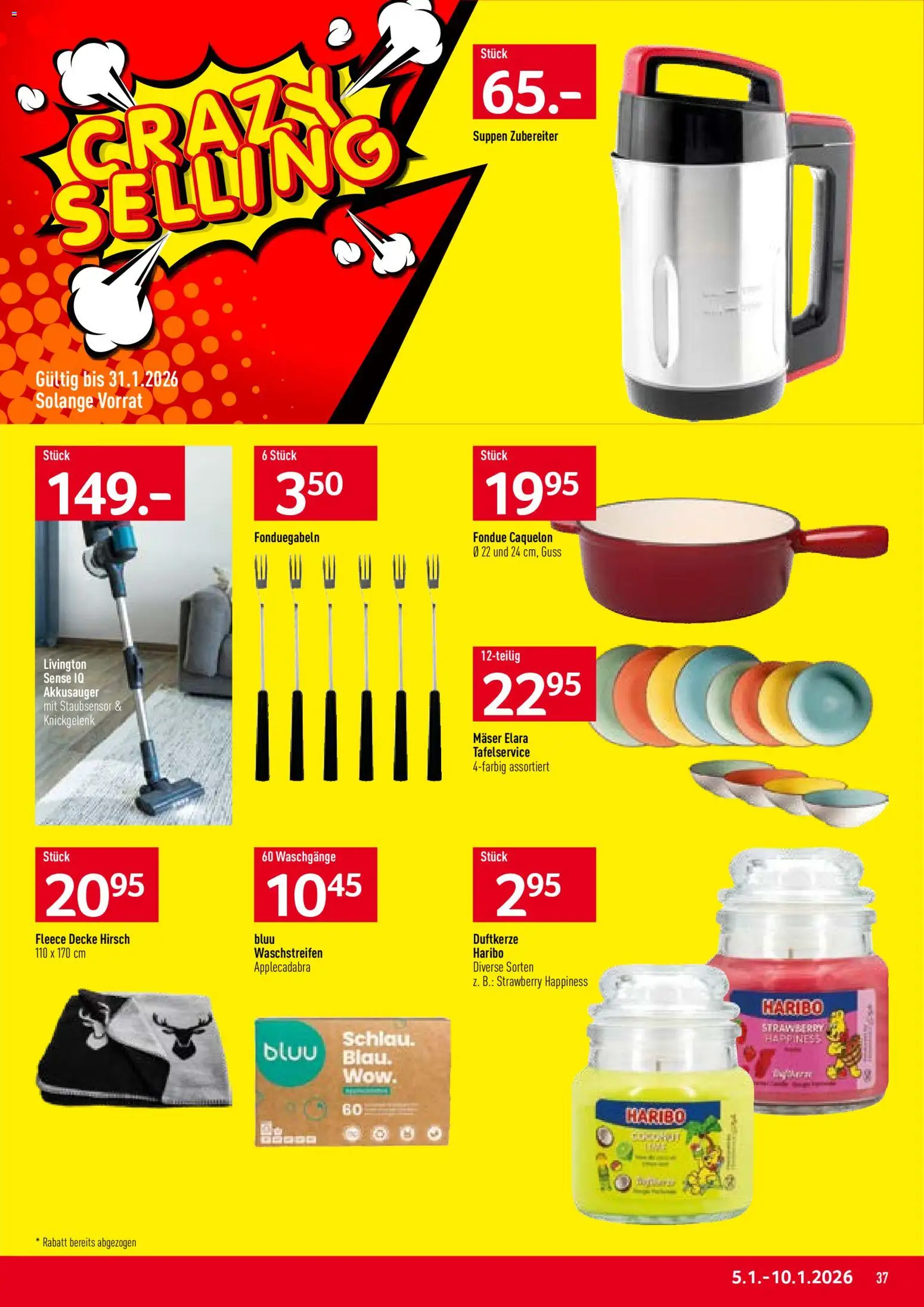 Prodega Aktionen – gültig ab 05.01.2026 | Seite: 37 | Produkte: Decke, Strunová sekačka, Fondue