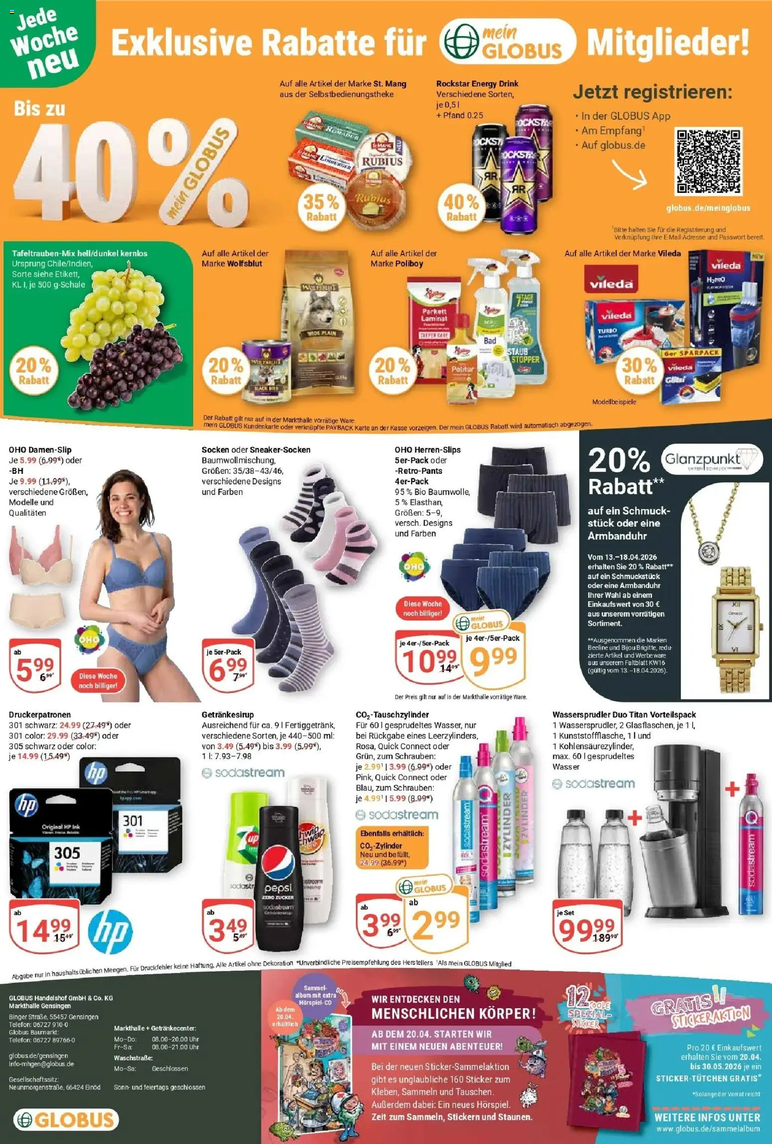 Globus Prospekt Gensingen	 – gültig ab 12.04.2026 | Seite: 20 | Produkte: Rockstar energy, Energy, Pepsi, Uhr