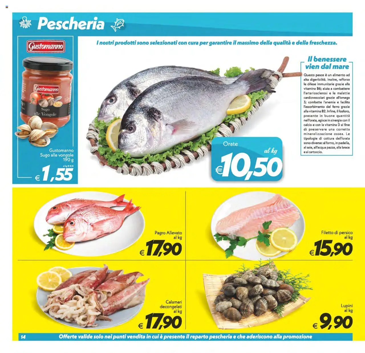 Volantino SuperConveniente del 24.07.2025 | Pagina: 14 | Prodotti: Pesce, Vongole, Calamari, Sugo