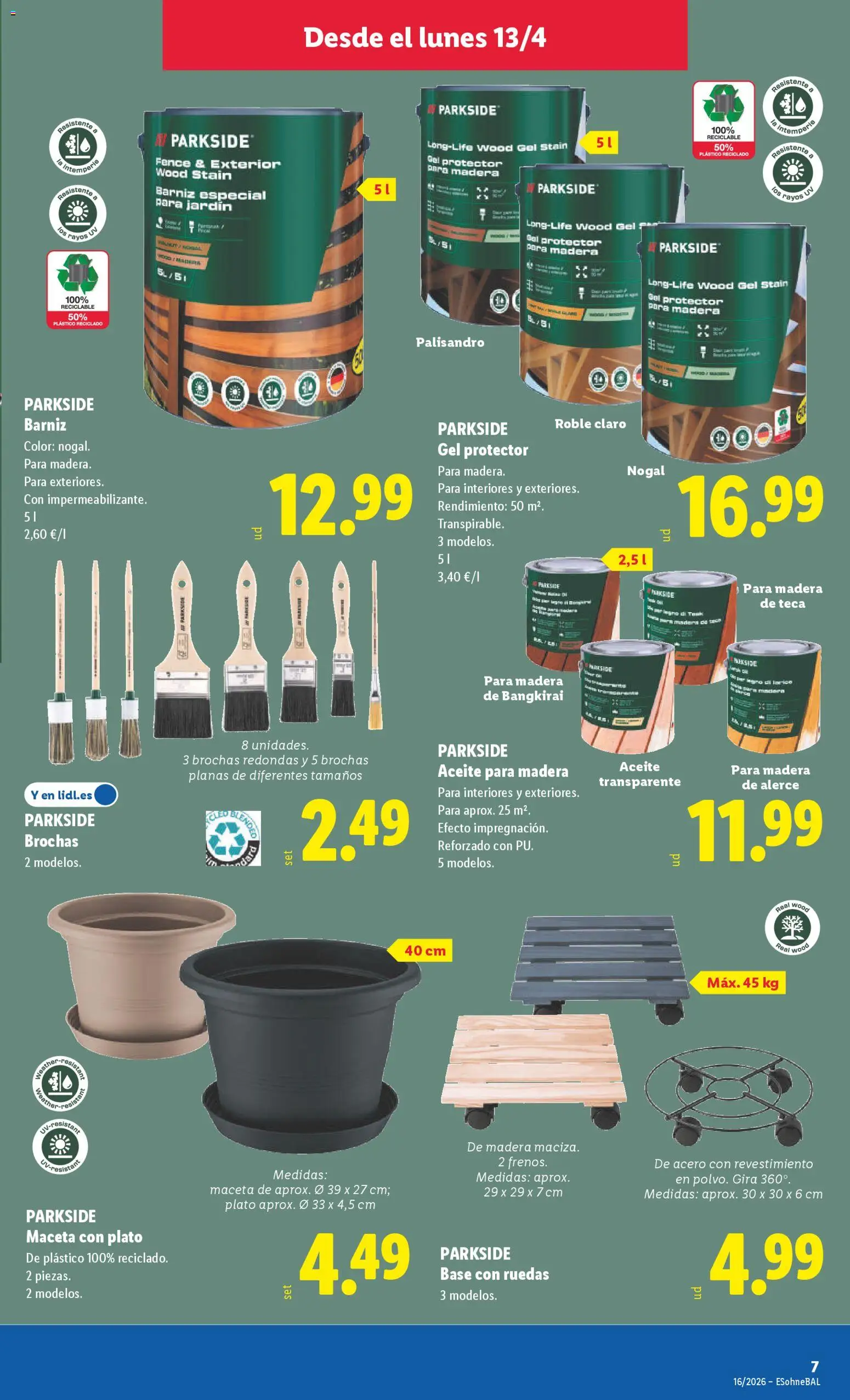 Lidl folleto de bazar │ válido desde el 13.04.2026 | Página: 13 | Productos: Aceite, Maceta