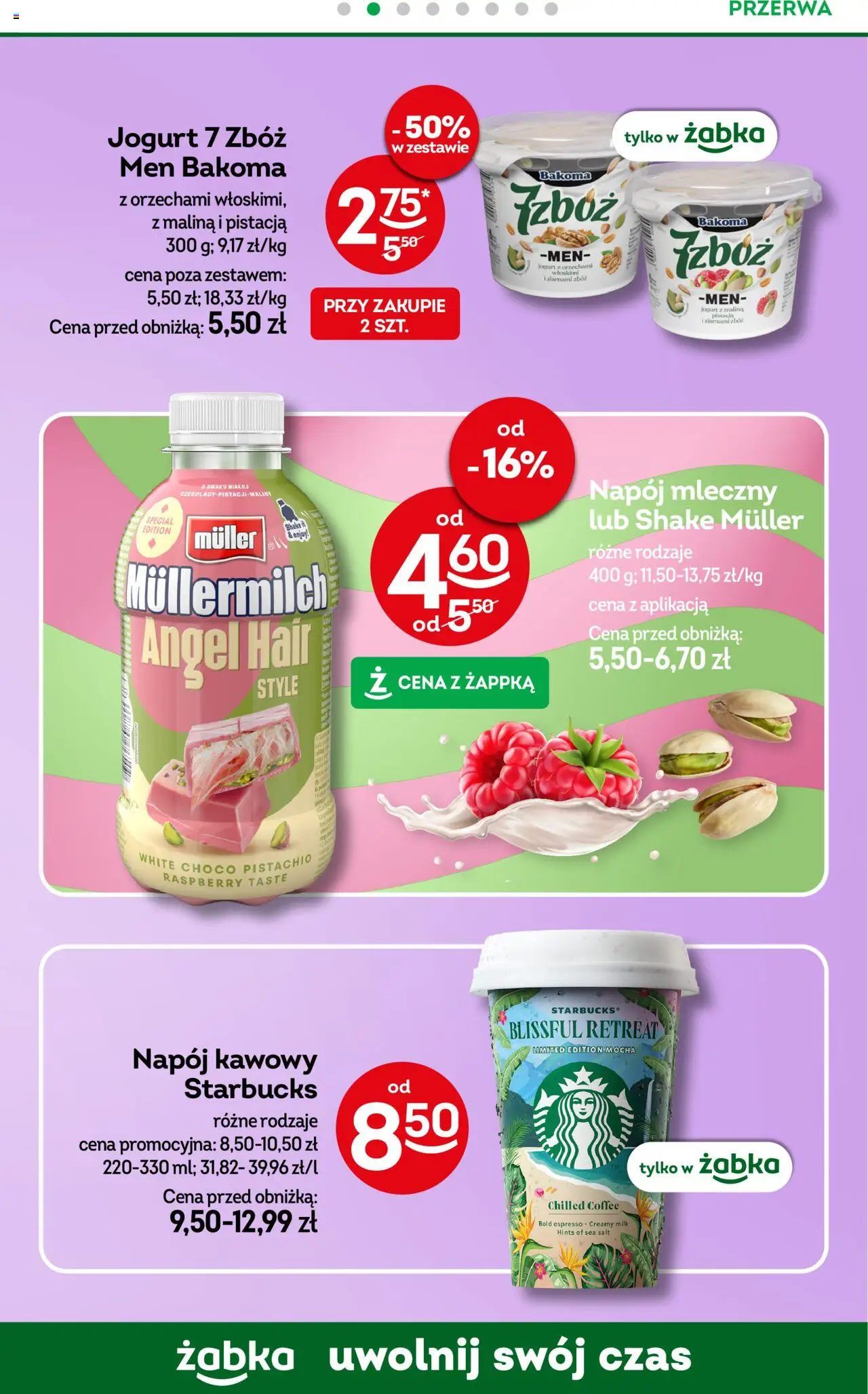 Żabka Gazetka od 08.10.2025 | Strona: 57 | Produkty: Malina, Jogurt