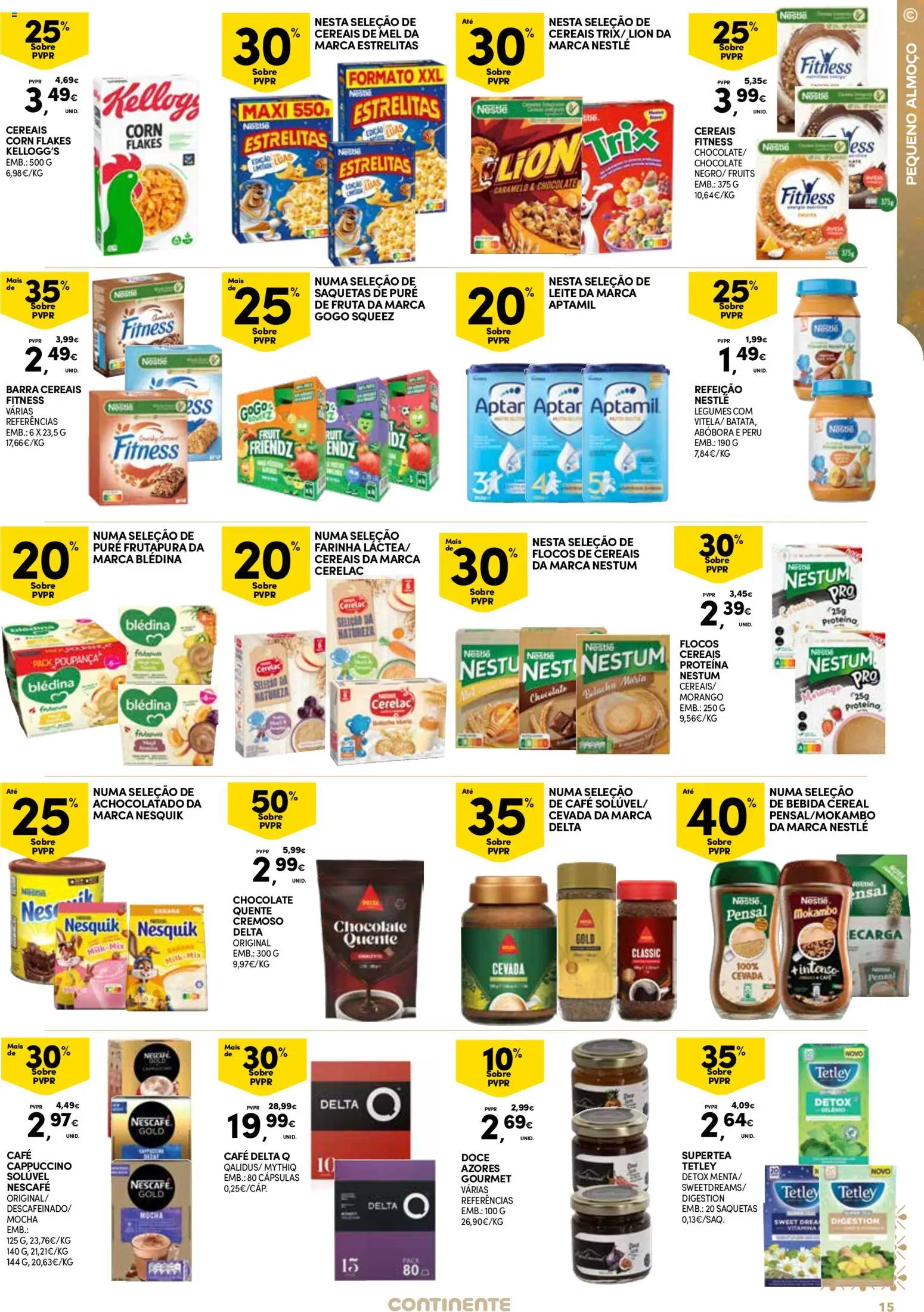 Continente - Açores: Fim de Ano │ válido de 26.12.2025 | Página: 15 | Produtos: Peru, Delta q, Cereais, Flocos