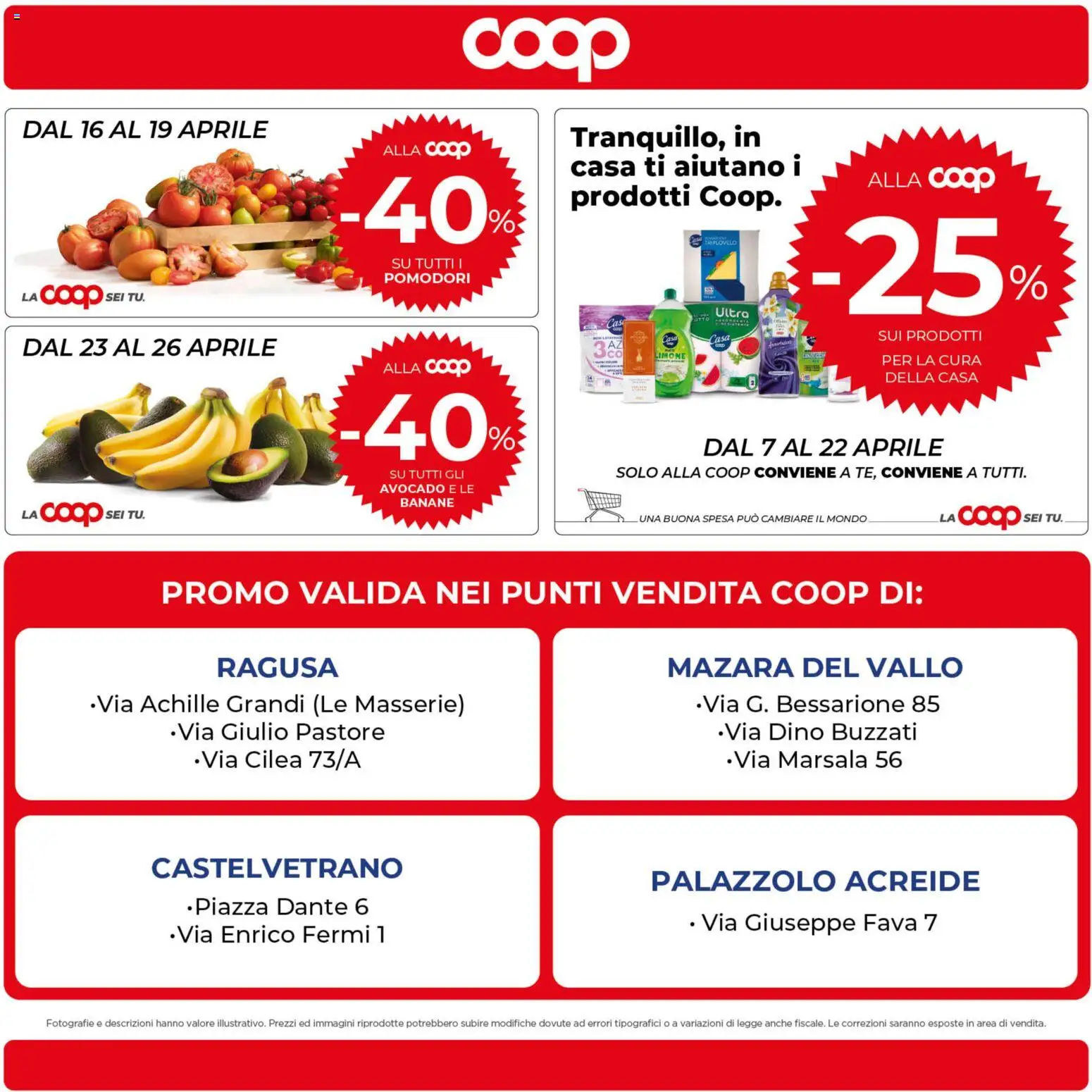 Volantino COOP del 17.04.2026 | Pagina: 24 | Prodotti: Banane, Avocado, Limone
