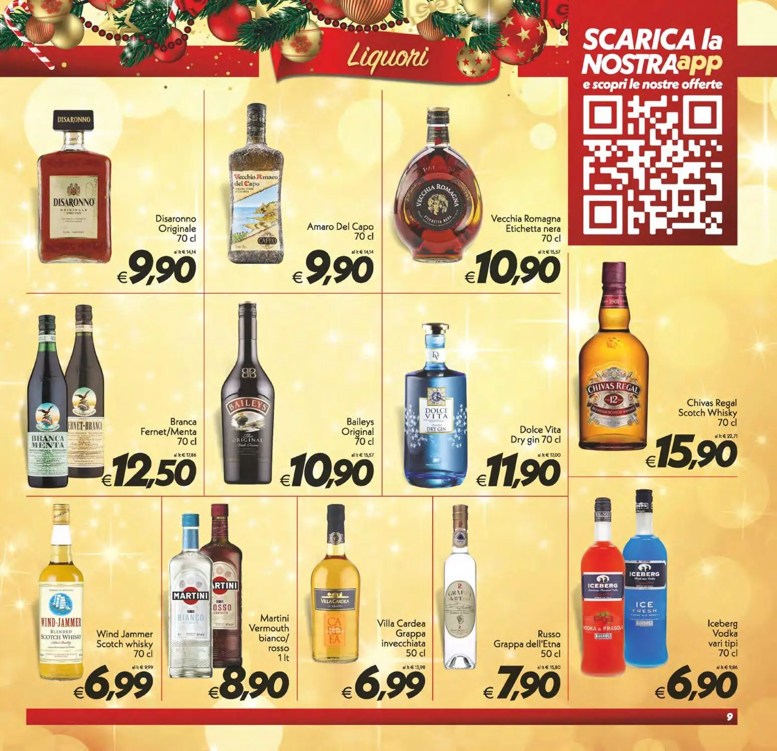Volantino SuperConveniente del 16.12.2025 | Pagina: 9 | Prodotti: Vodka, Menta, Grappa, Amaro