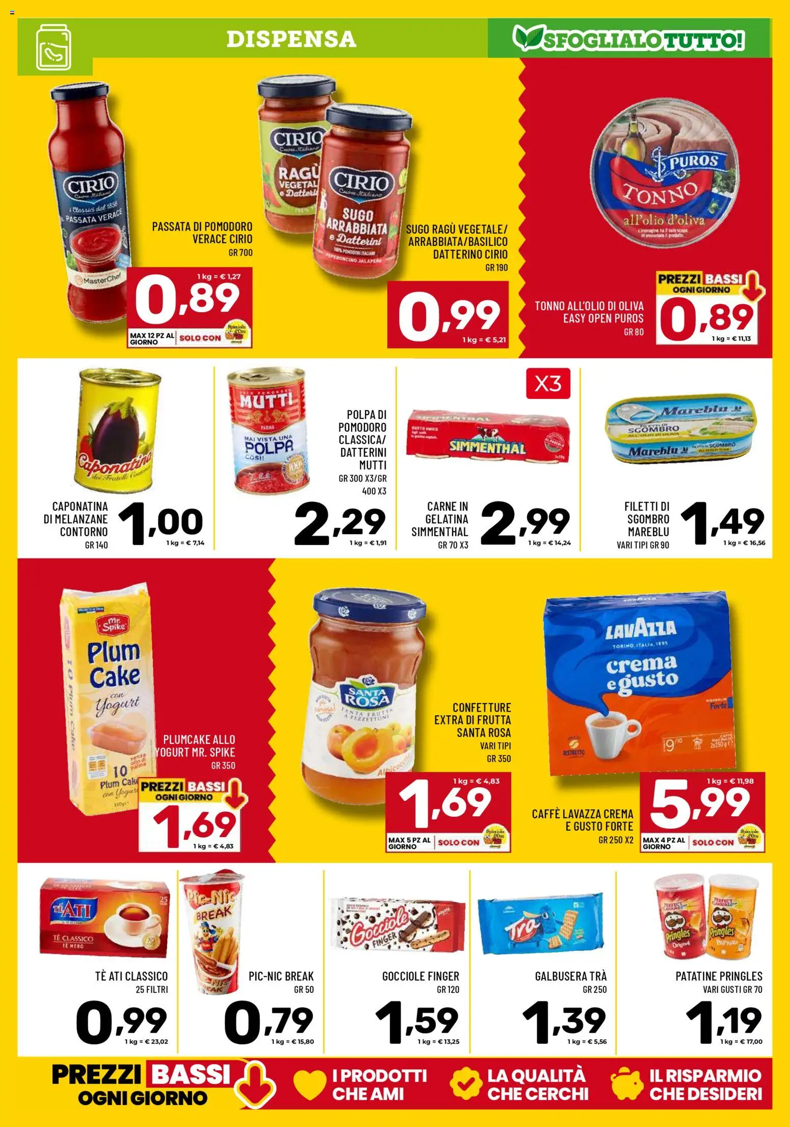 Volantino Il Centesimo del 02.01.2026 | Pagina: 9 | Prodotti: Tè, Pomodoro, Mutti, Sgombro