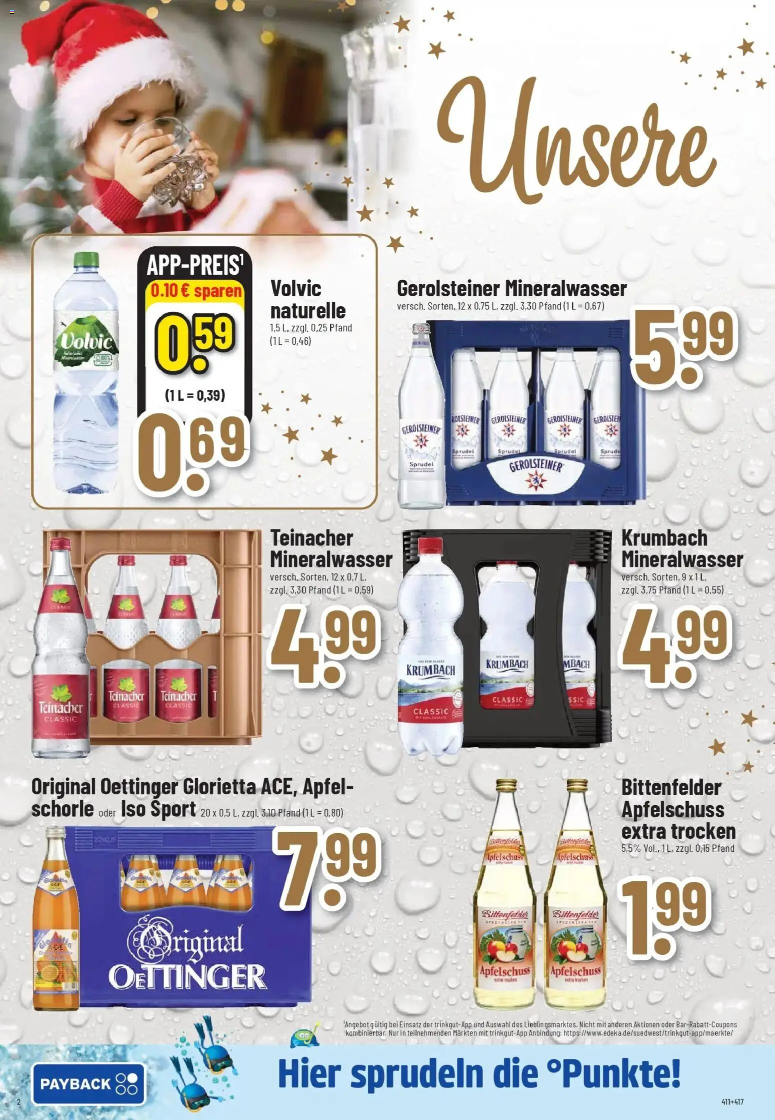 Trinkgut - trinkgut: Wochenangebote – gültig ab 07.12.2025 | Seite: 2 | Produkte: Äpfel, Oettinger, Volvic, Gerolsteiner