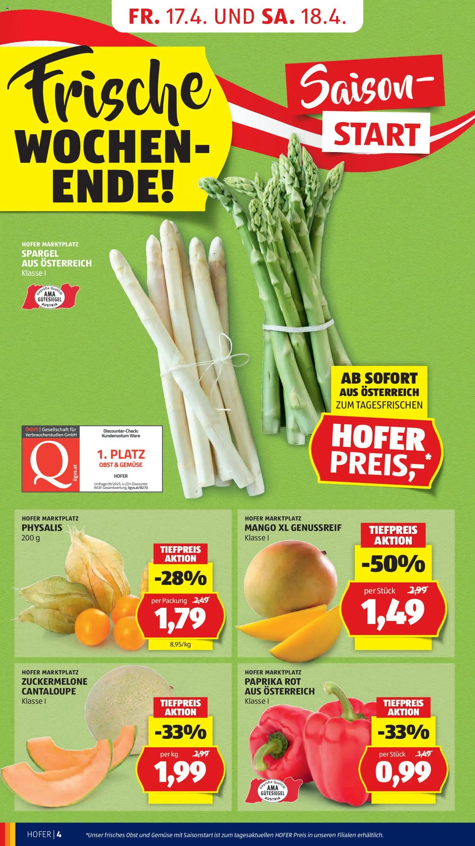 Hofer Flugblatt gültig ab 20.04.2026 | Seite: 6 | Produkte: Gemüse, Obst, Mango
