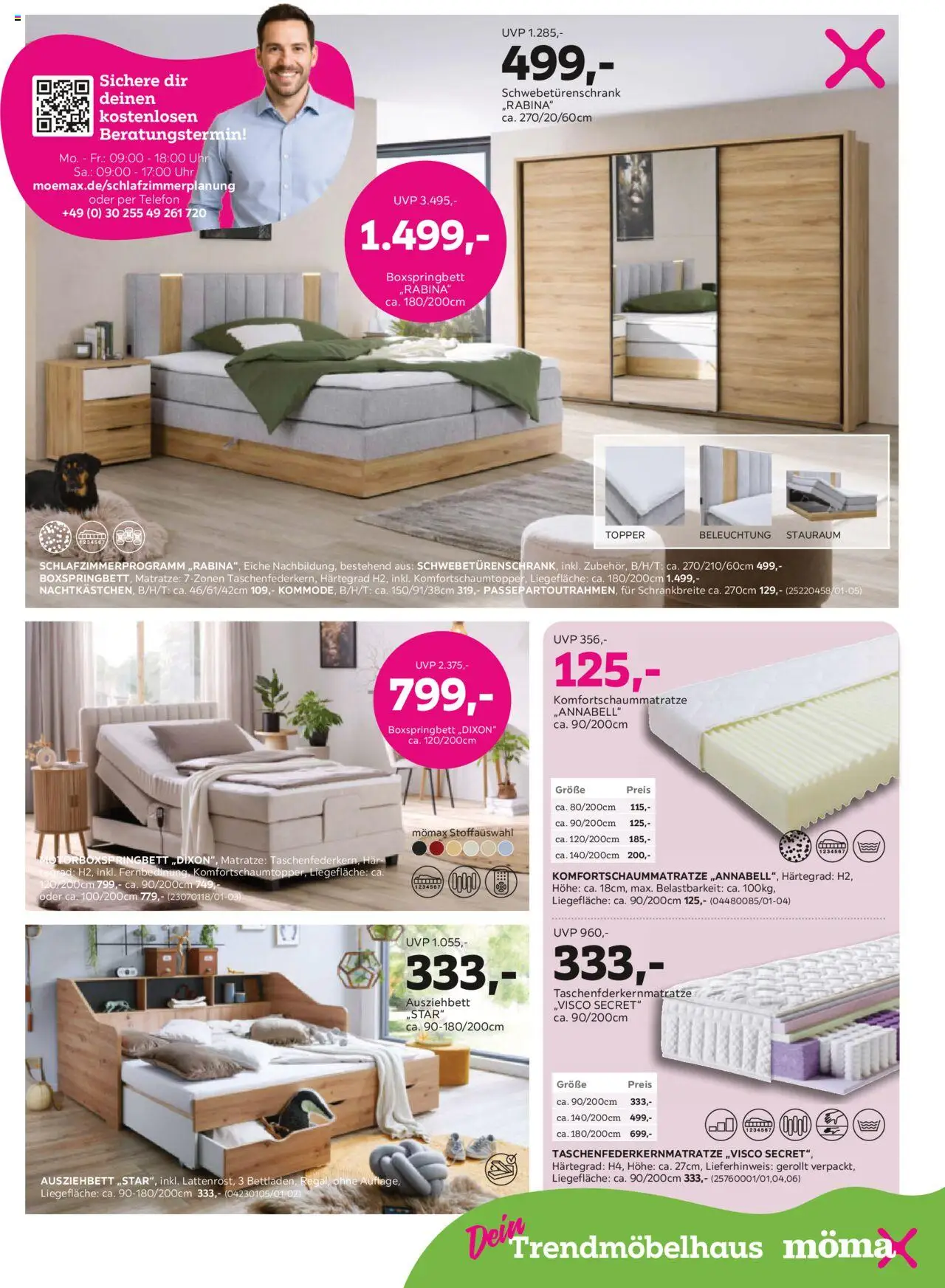 Mömax Prospekt 	 – gültig ab 06.10.2025 | Seite: 3 | Produkte: Matratze, Schwebetürenschrank, Topper, Telefon
