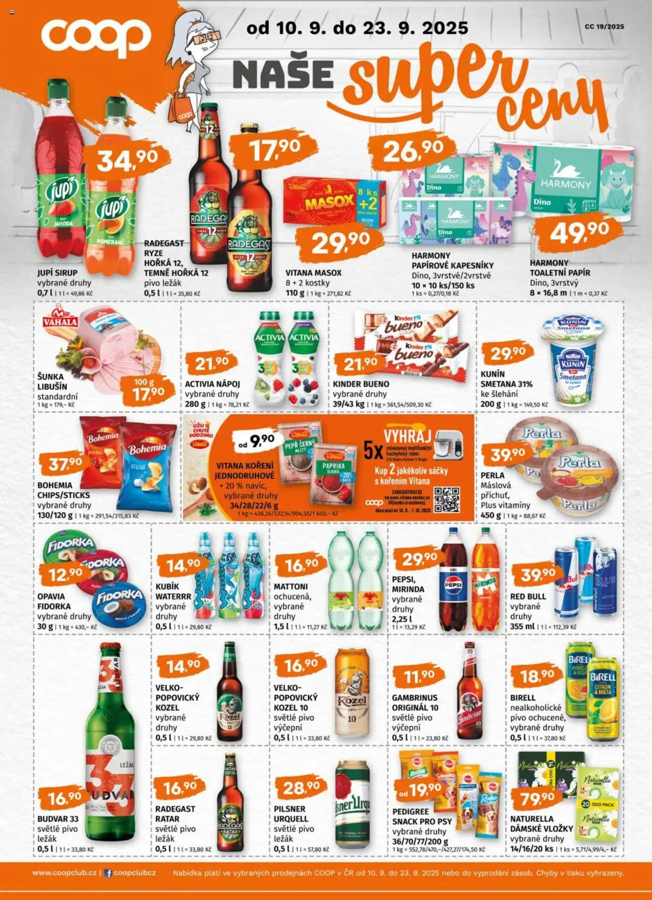Terno leták - Hradec Králové, Třeboň, Trhové Sviny, Týn nad Vltavou od 10.09.2025 | Strana: 17 | Produkty: Mattoni, Papírové kapesníky, Budvar 33, Perla