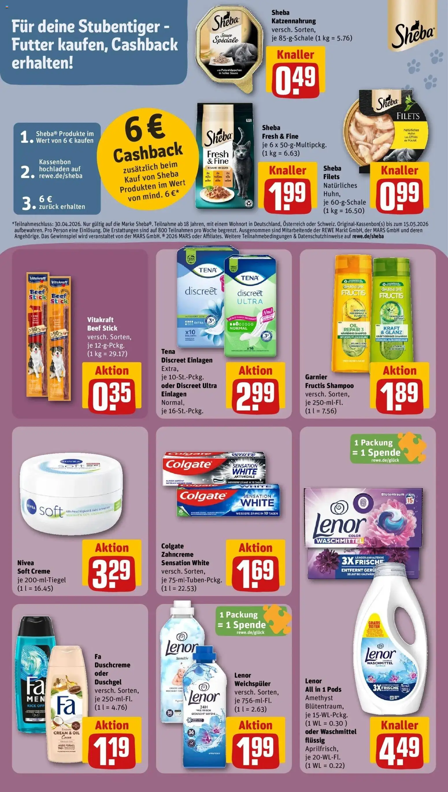 Rewe prospekt Aurich	 – gültig ab 16.02.2026 | Seite: 17 | Produkte: Sheba, Creme, Duschgel, Waschmittel