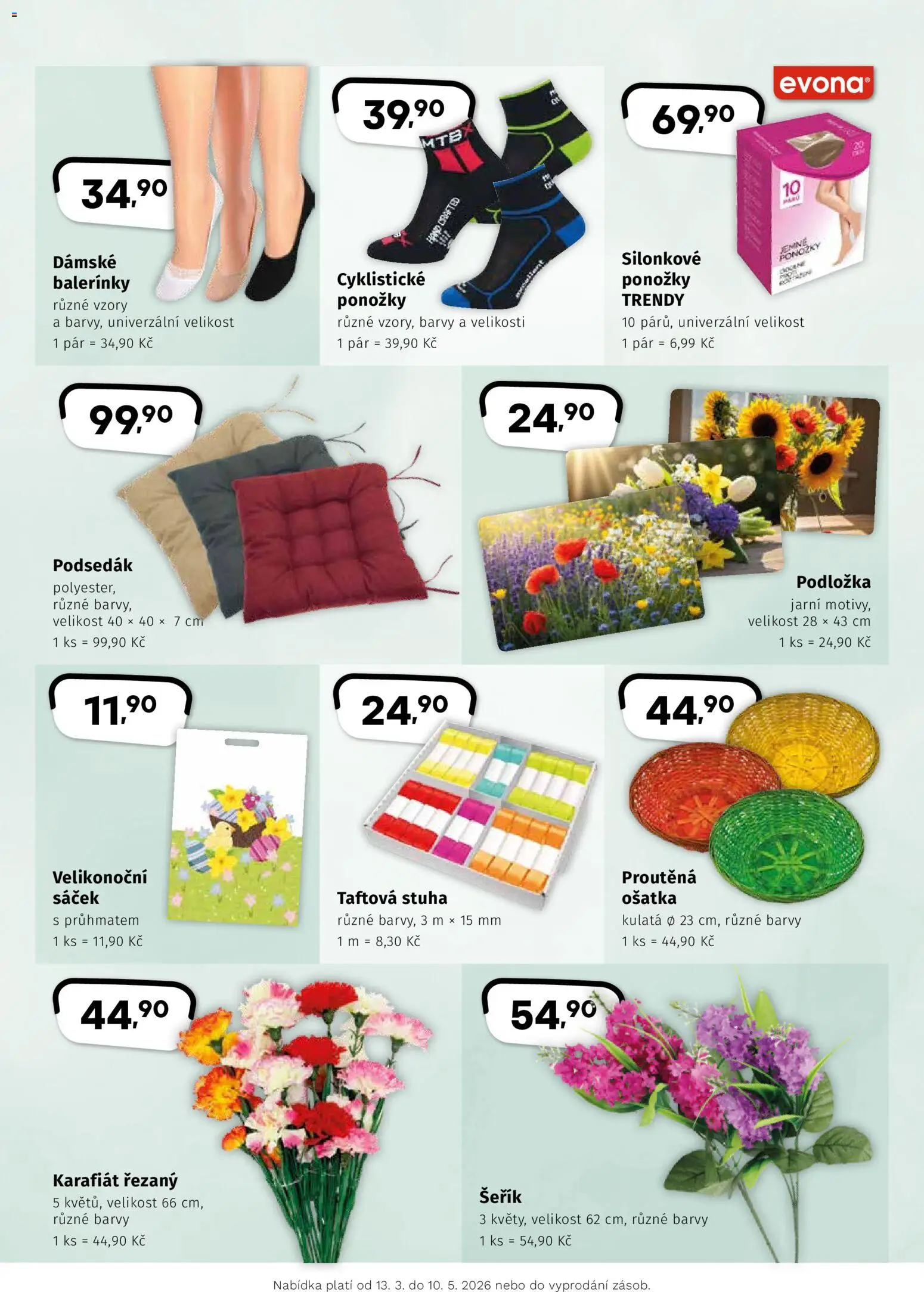 Coop leták - Hity jaro od 13.03.2026 | Strana: 5 | Produkty: Ponožky, Balerínky, Podsedák, Sáček