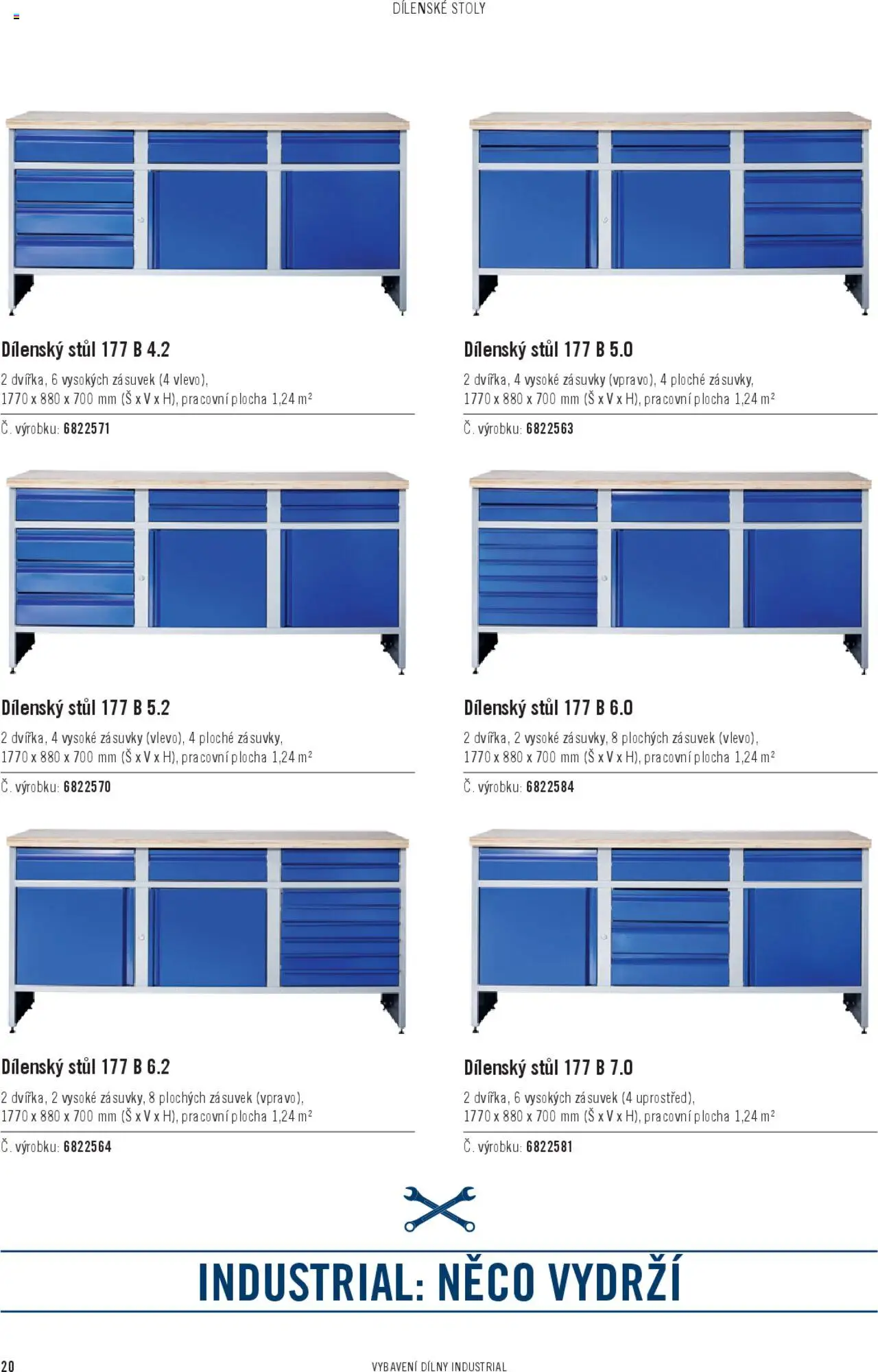 HORNBACH katalog - INDUSTRIAL - Systém vybavení dílny od 06.02.2025 | Strana: 20 | Produkty: Stůl