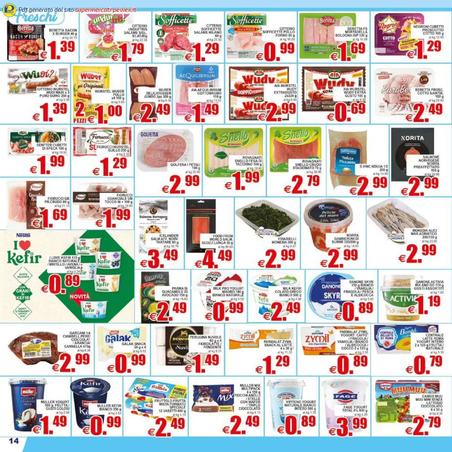 Volantino Pewex del 17.04.2026 | Pagina: 14 | Prodotti: Yogurt, Tacchino, Forno, Guanciale