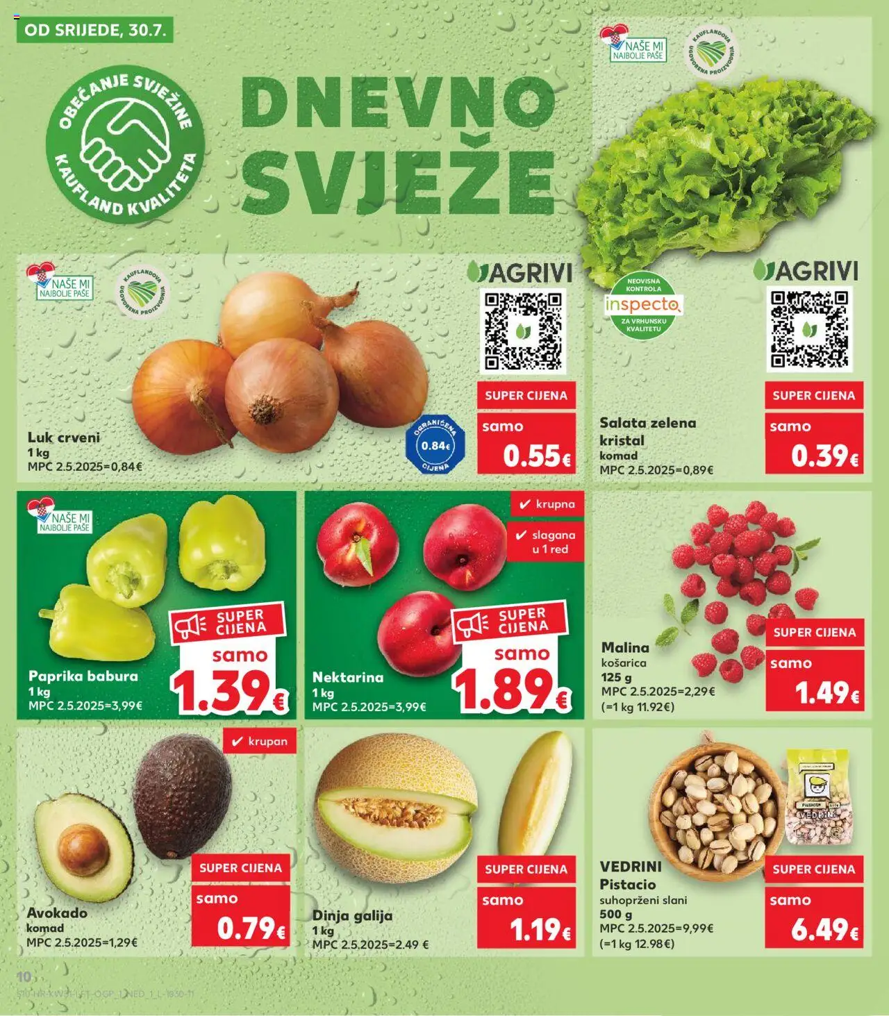 Kaufland katalog | vrijedi od 30.07.2025 | Stranica: 10 | Proizvodi: Paprika, Avokado, Luk, Nektarina