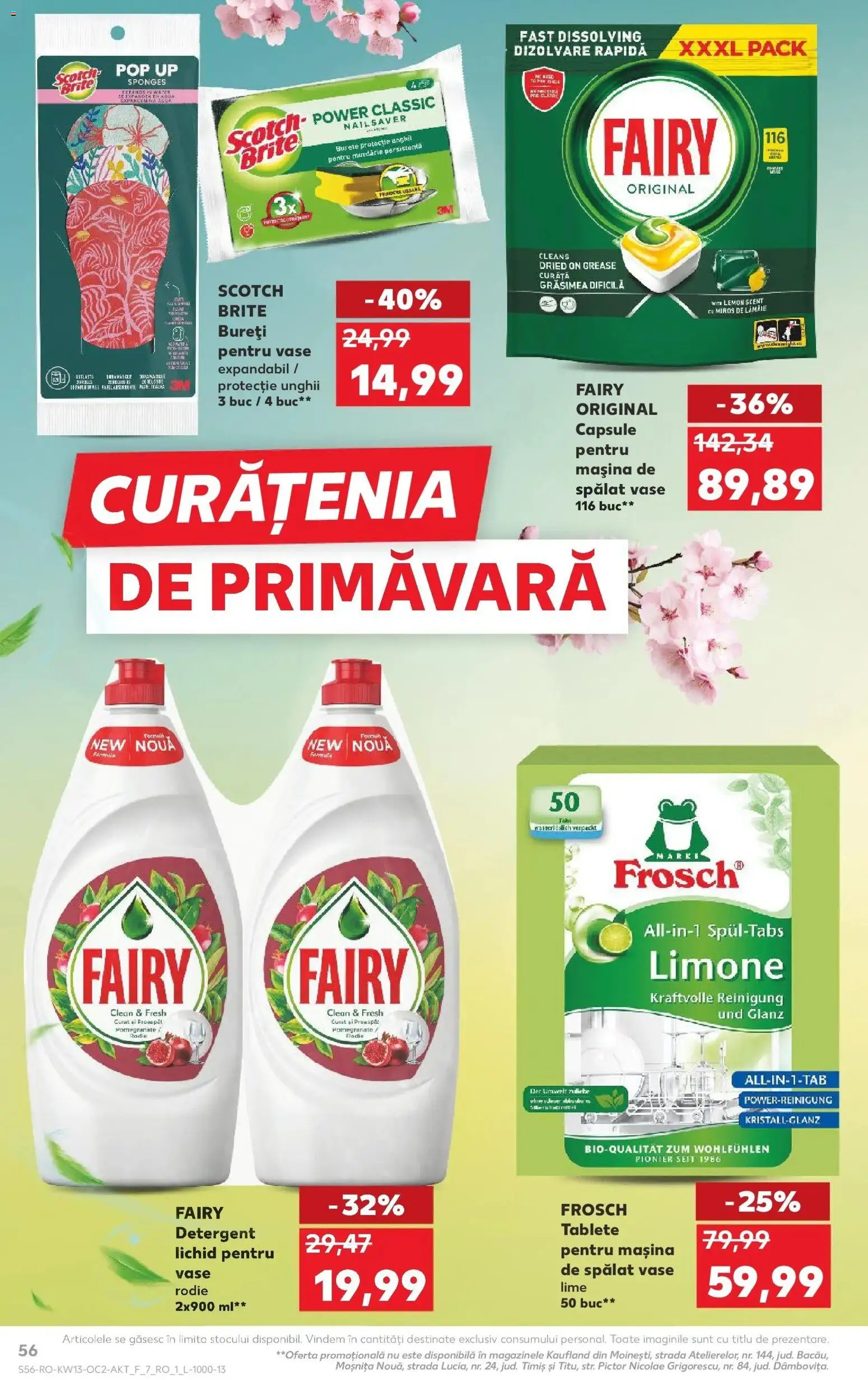 Noul catalog Kaufland – valabil de la 25.03.2026 | Pagină: 56 | Produse: Mașină De Spălat Vase, Burete, Capsule pentru mașina de spălat, Lămâie