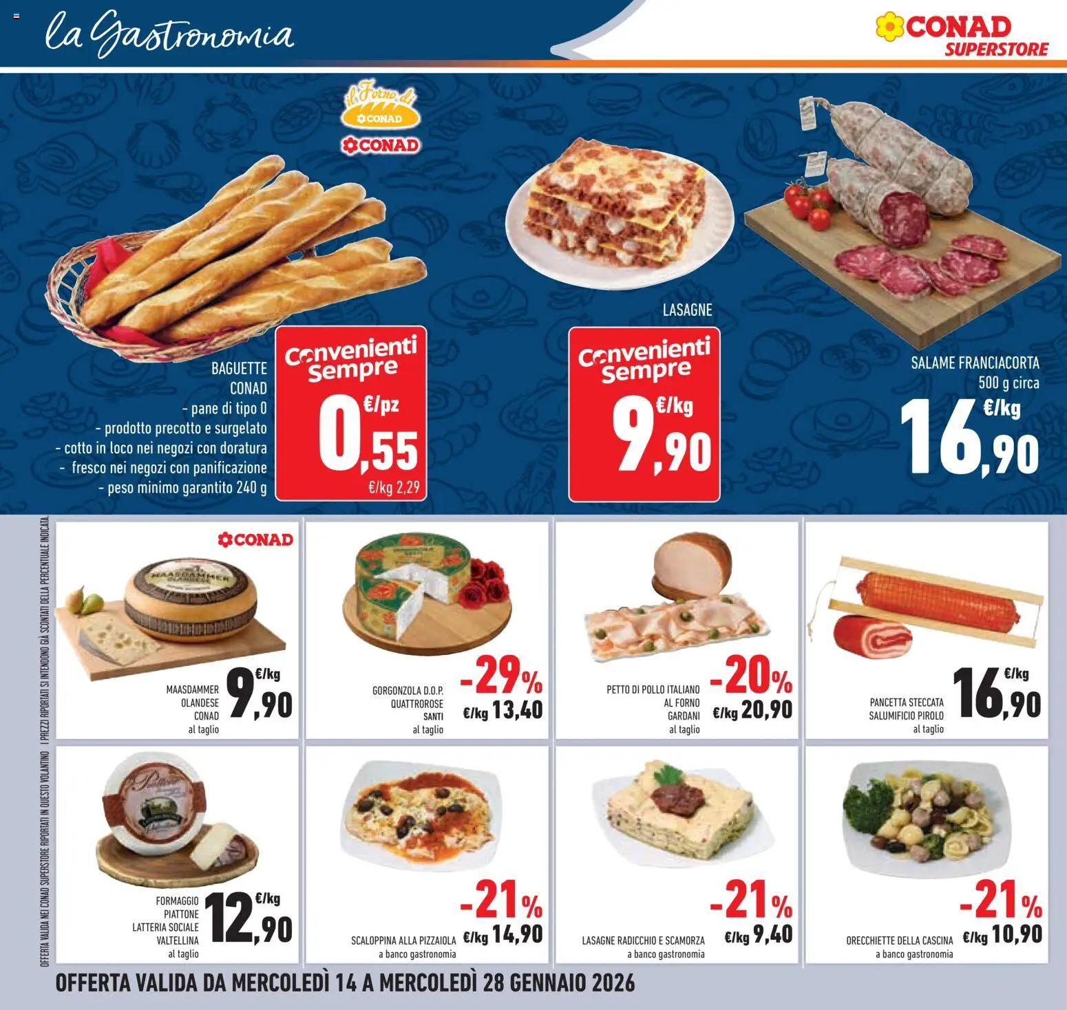 Volantino Conad del 14.01.2026 | Pagina: 18 | Prodotti: Petto di Pollo, Pane, Pollo, Pancetta