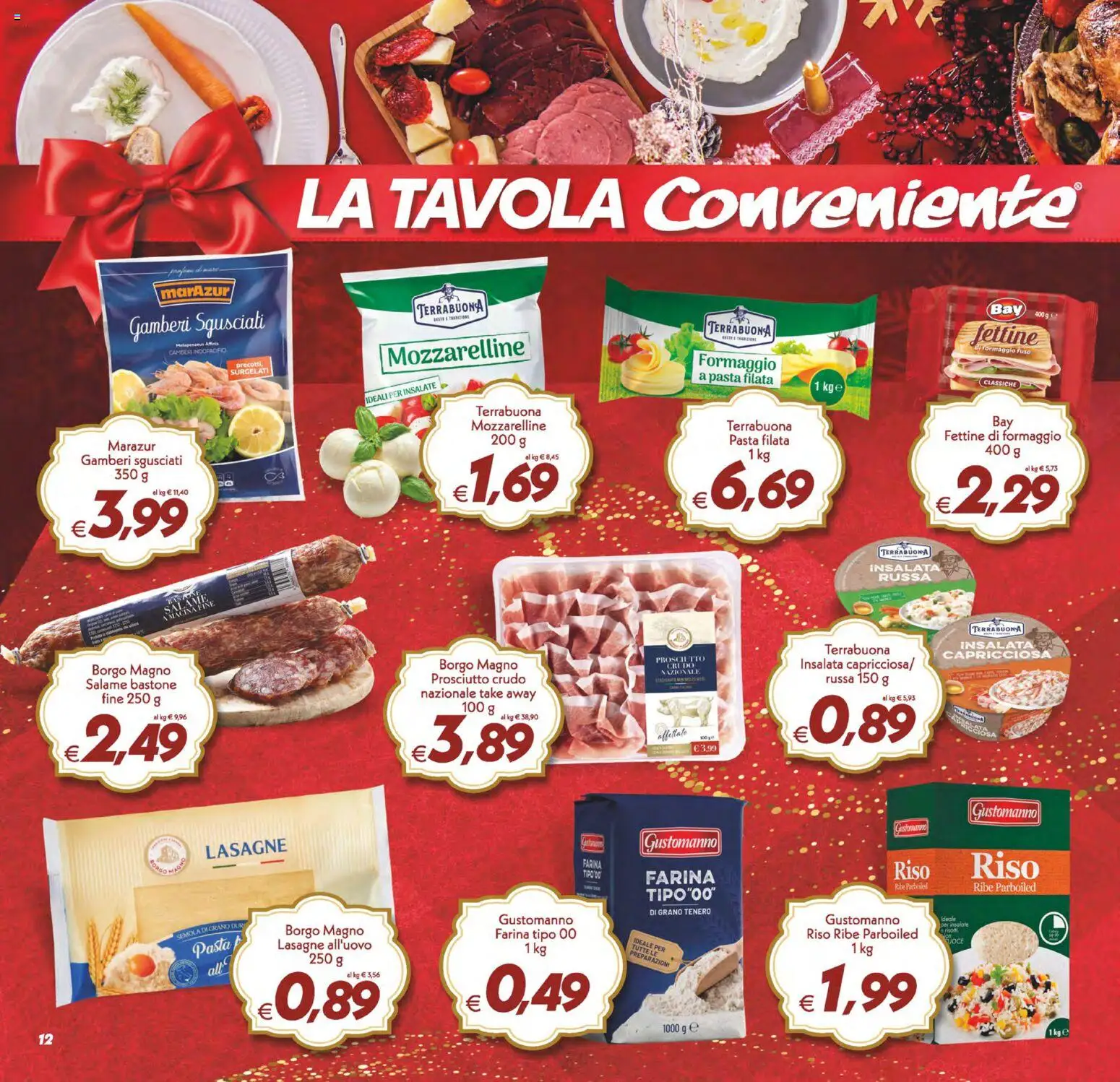 Volantino SuperConveniente del 27.12.2025 | Pagina: 12 | Prodotti: Salame, Prosciutto, Farina, Pasta