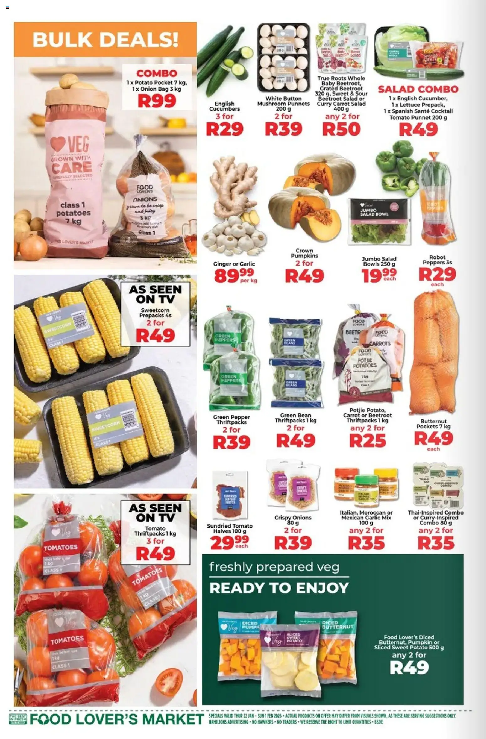New Food Lover's Market catalogue – valid from 22.01.2026 | Page: 2 | Products: Butter, Tomatoes, Cucumbers, Potatoes