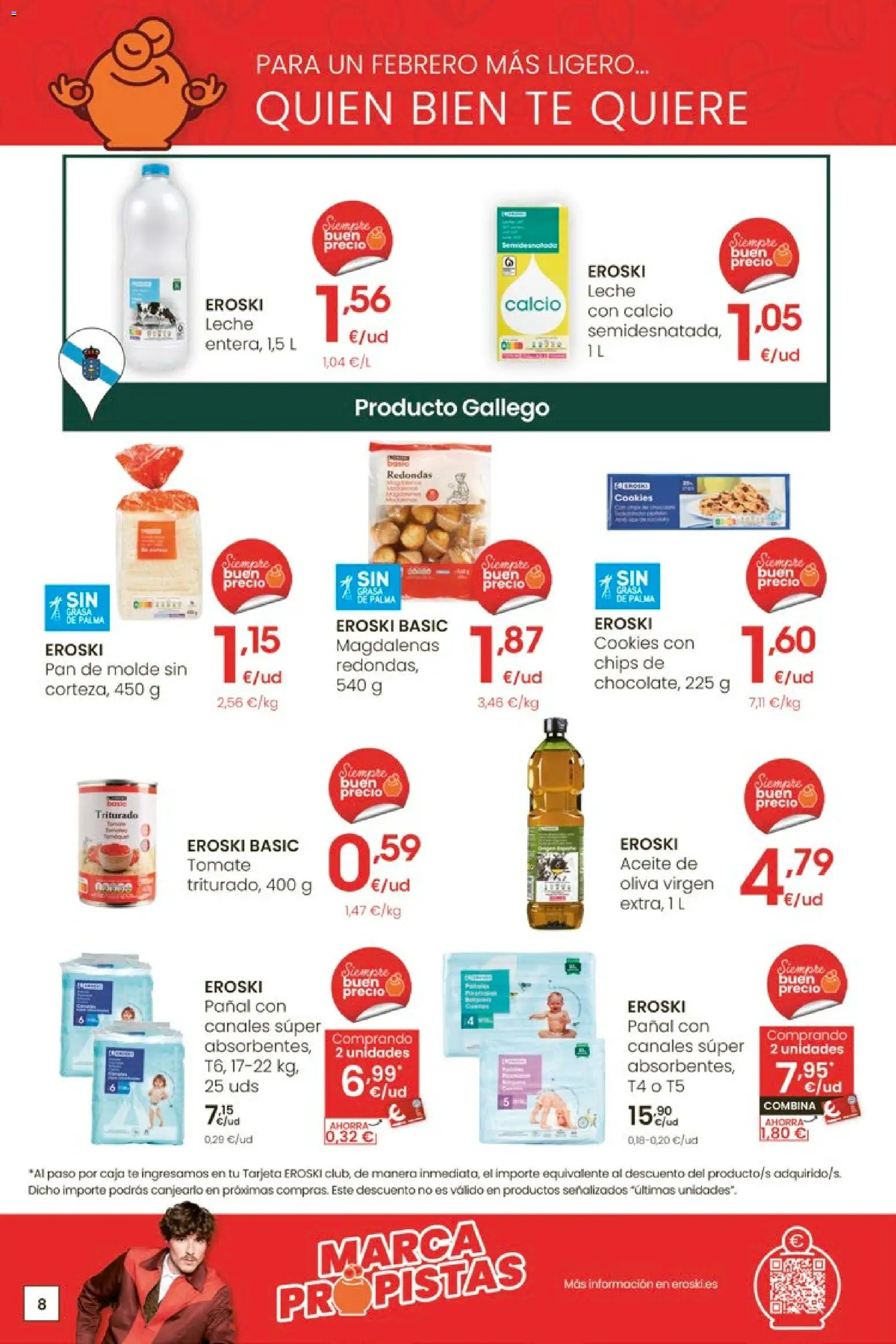 Eroski - Carnaval del ahorro │ válido desde el 29.01.2026 | Página: 8 | Productos: Aceite, Té, Pan de molde, Magdalenas