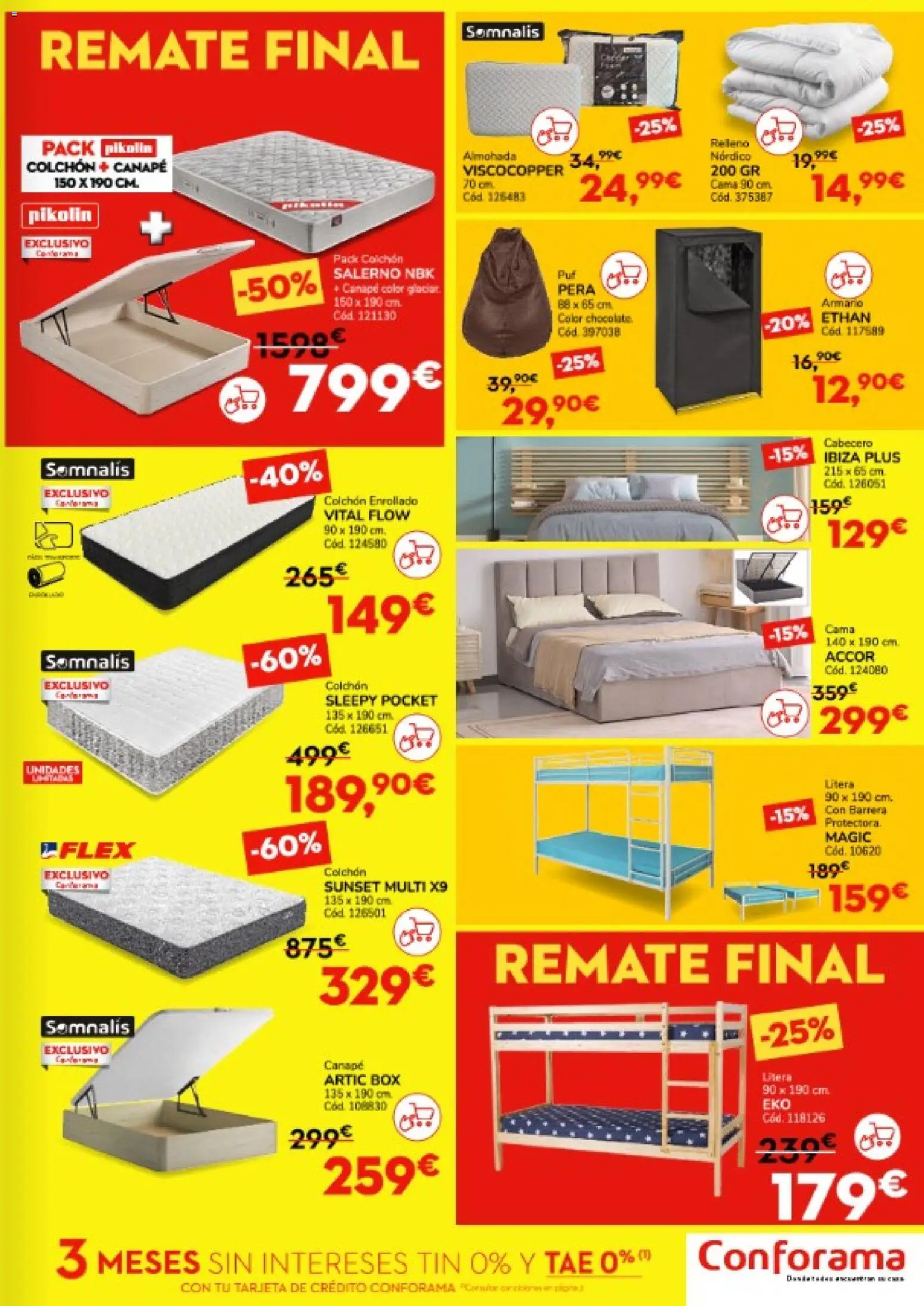 Conforama folleto │ válido desde el 15.01.2026 | Página: 5 | Productos: Colchon, Cama, Almohada, Armario