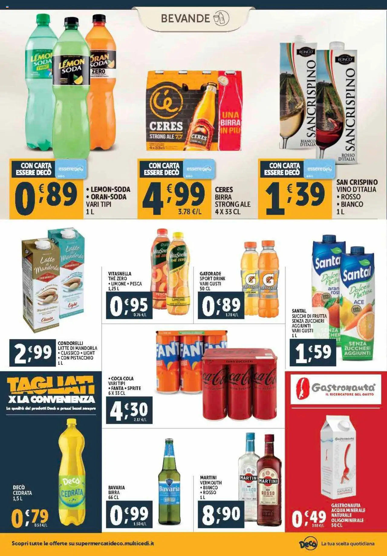 Volantino Decò del 21.08.2025 | Pagina: 16 | Prodotti: Latte, The, Acqua minerale, Coca Cola
