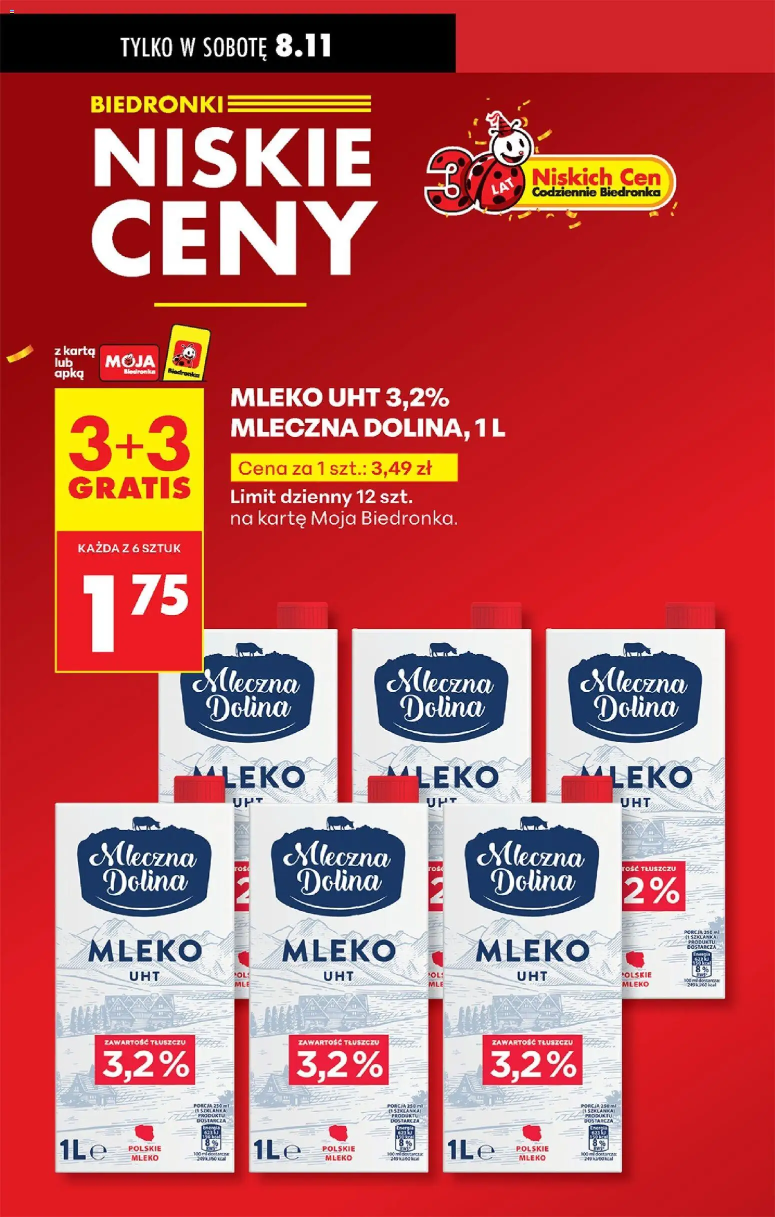 Biedronka gazetka - Oferta w tym tygodniu od 06.11.2025 | Strona: 3 | Produkty: Szklanka, Karta, Mleko