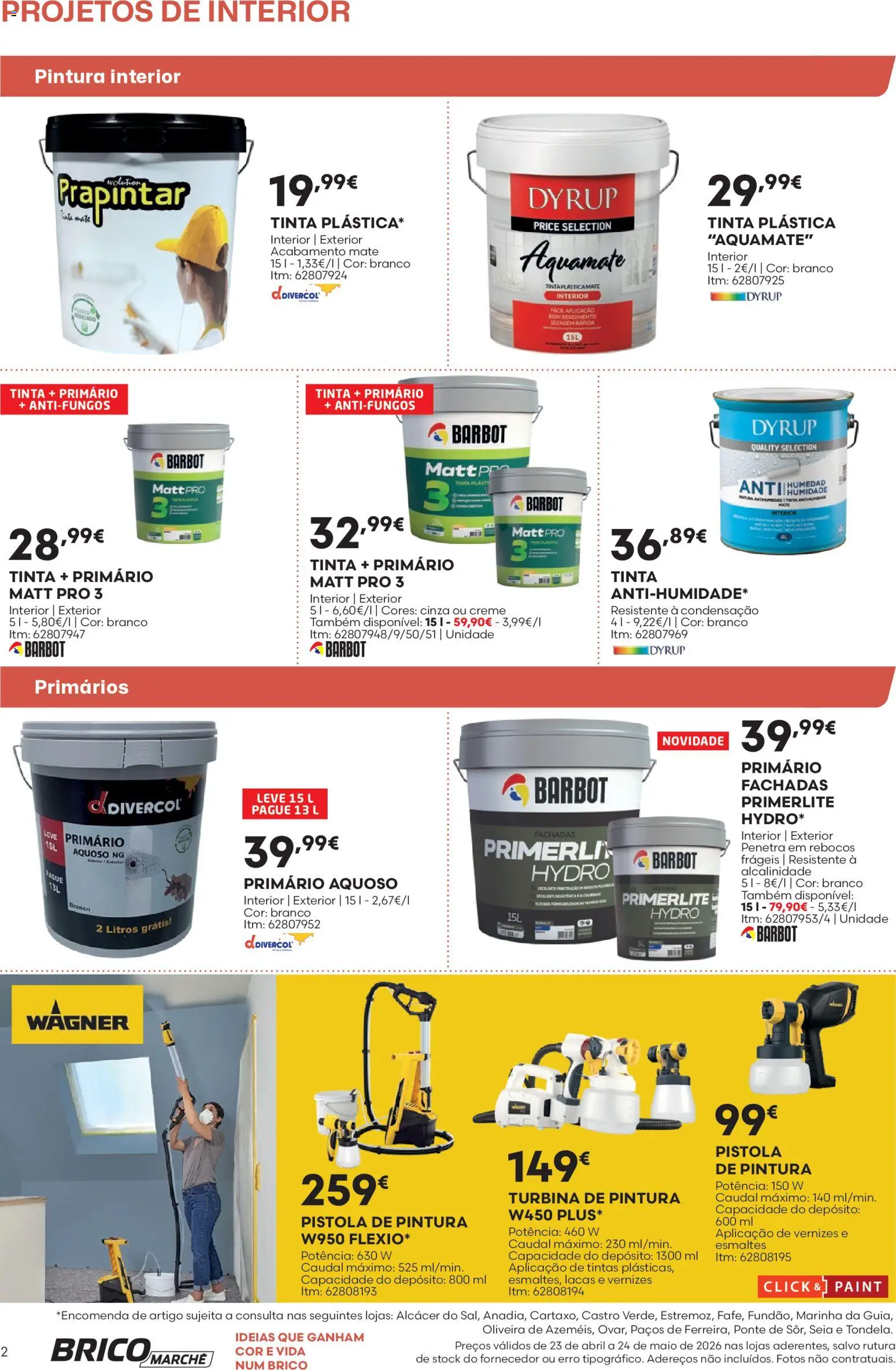 BricoMarché F06 - Folheto Catálogo Projetos de Interior │ válido de 23.04.2026 | Página: 2 | Produtos: Pistola de pintura, Tinta, Creme
