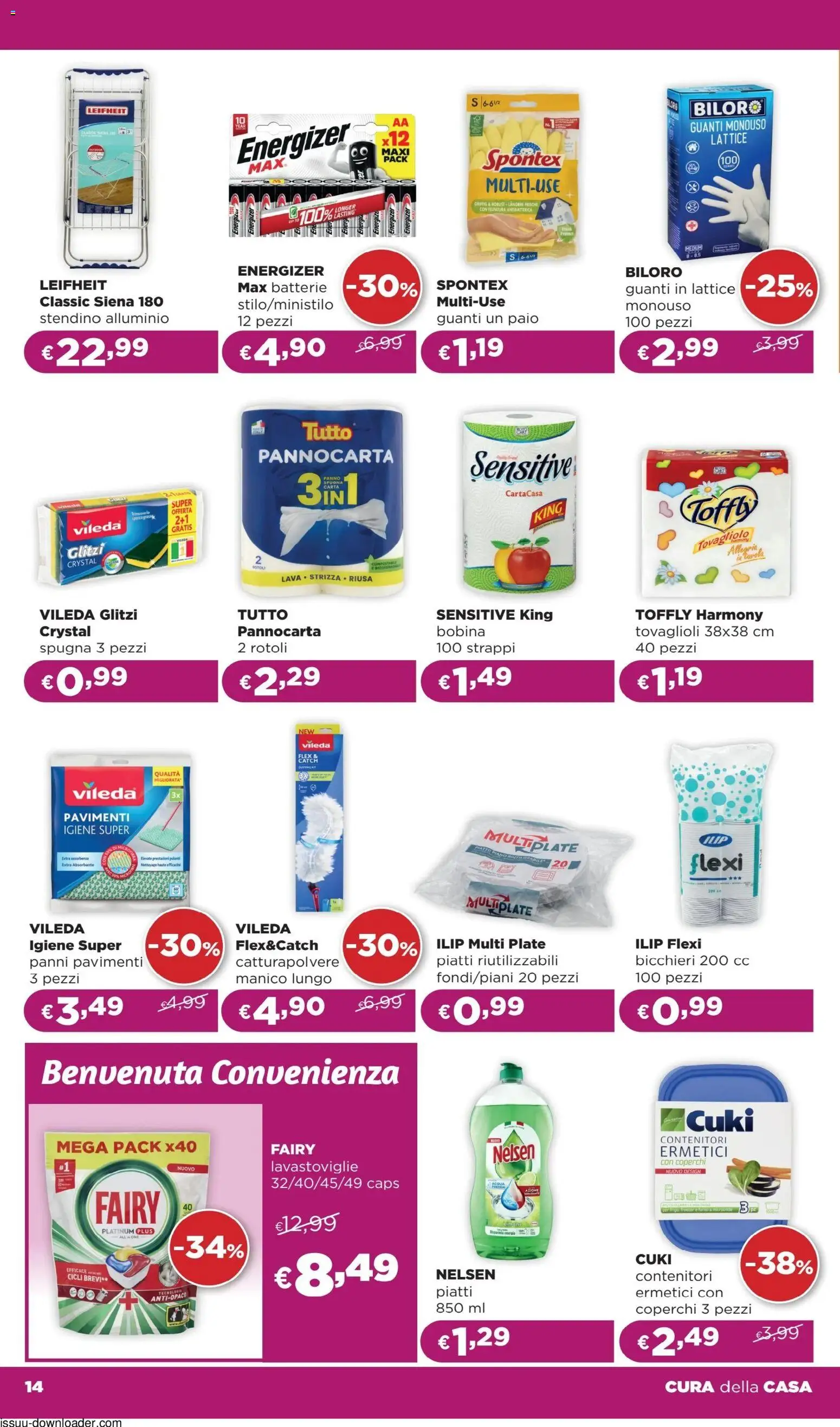 Volantino La Saponeria del 09.04.2026 | Pagina: 14 | Prodotti: Lavastoviglie, Stendino, Alluminio, Batterie