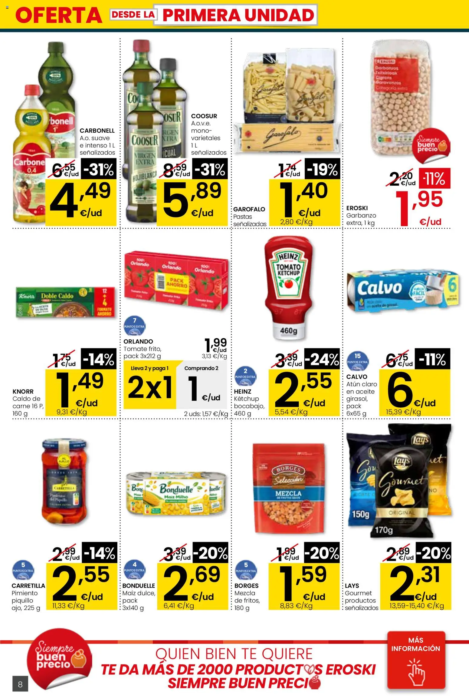 Eroski - Viste tu cesta de primavera City │ válido desde el 12.03.2026 | Página: 8 | Productos: Aceite, Κάδος απορρυμάτων, Té, Atún claro