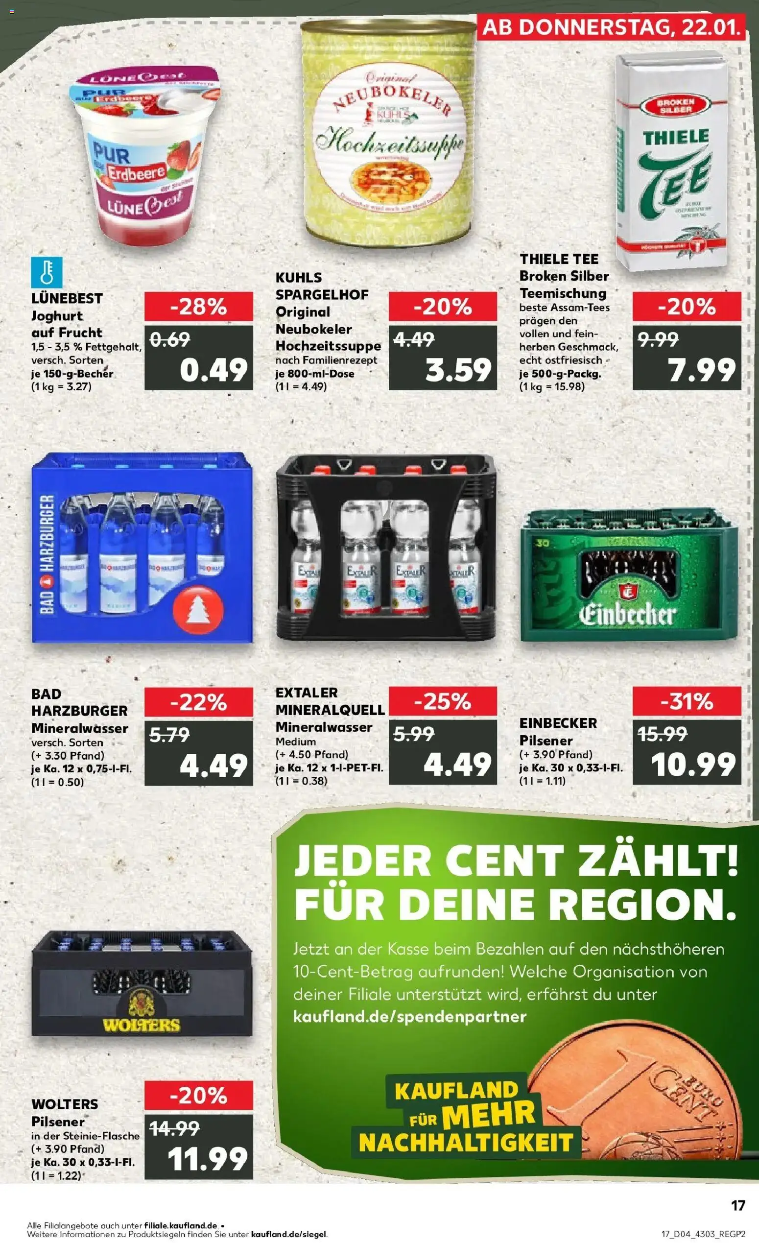 Kaufland prospekt Gifhorn	 – gültig ab 22.01.2026 | Seite: 2 | Produkte: Joghurt, Bad, Mineralwasser, Tee
