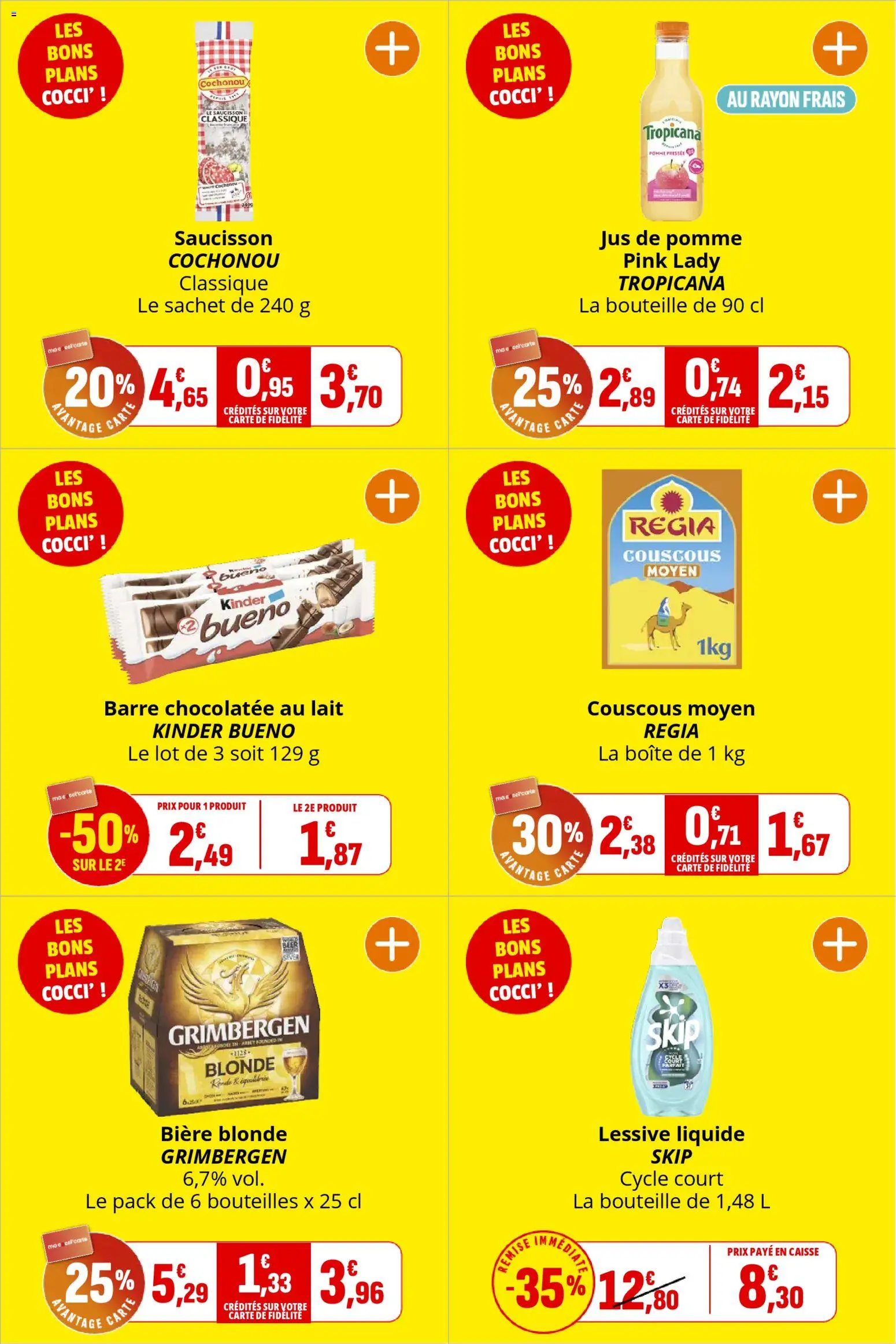 {H1} | Page: 3 | Produits: Bière blonde, Couscous, Lessive, Jus de pomme