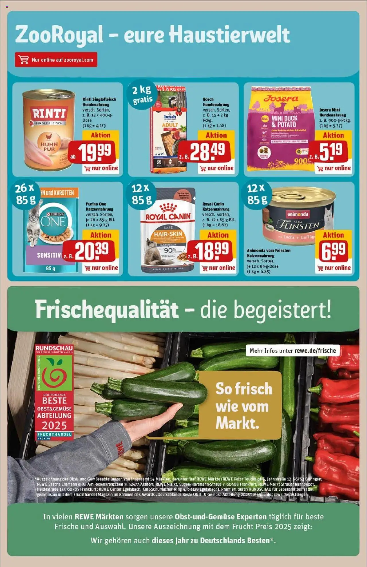 Rewe prospekt Bad Zwischenahn	 - gültig ab dem 20.07.2025 | Seite: 19 | Produkte: Purina one, Bosch, Grat, Obst
