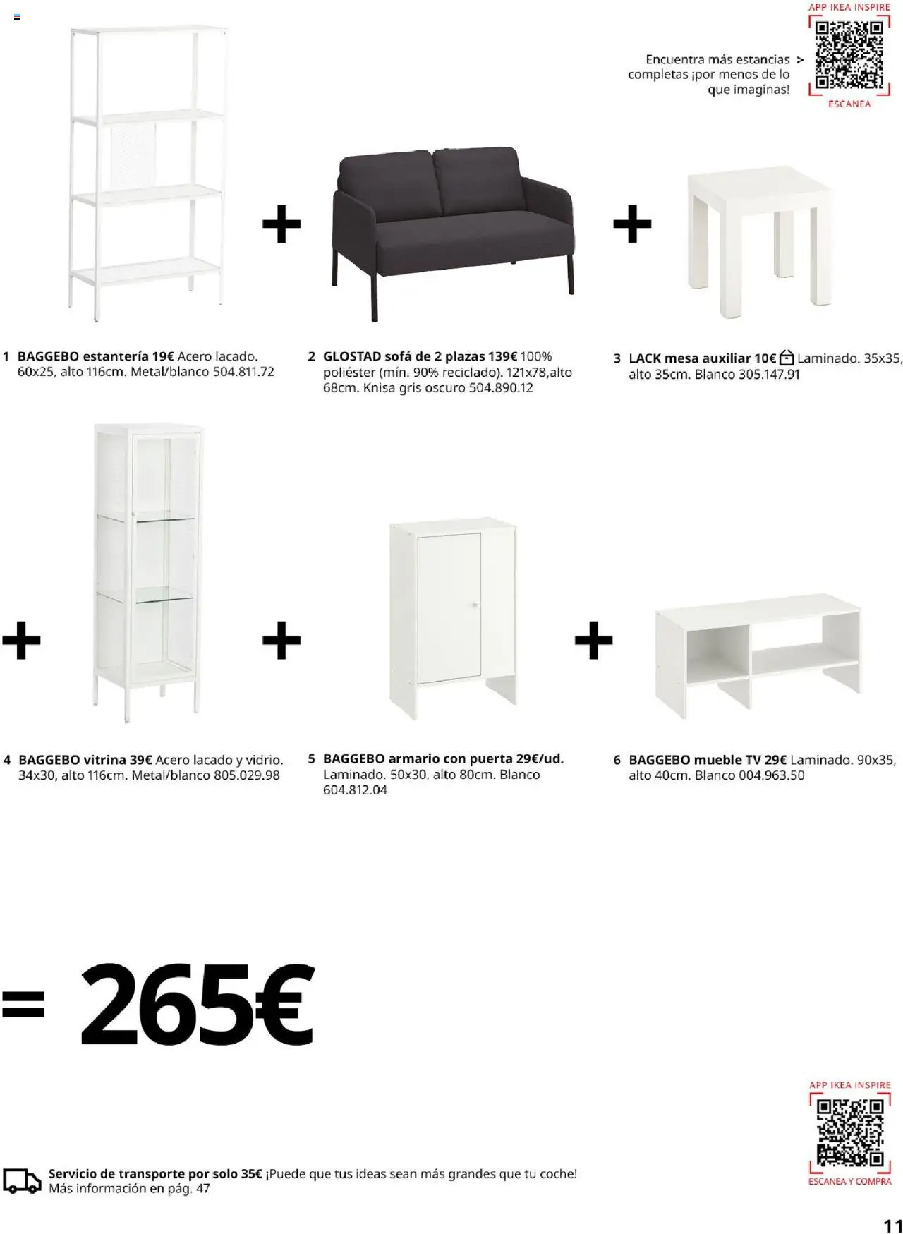 Catálogo IKEA Precios bajos.  │ válido desde el 01.09.2025 | Página: 11 | Productos: Mesa auxiliar, Sofá, Mesa, Armario