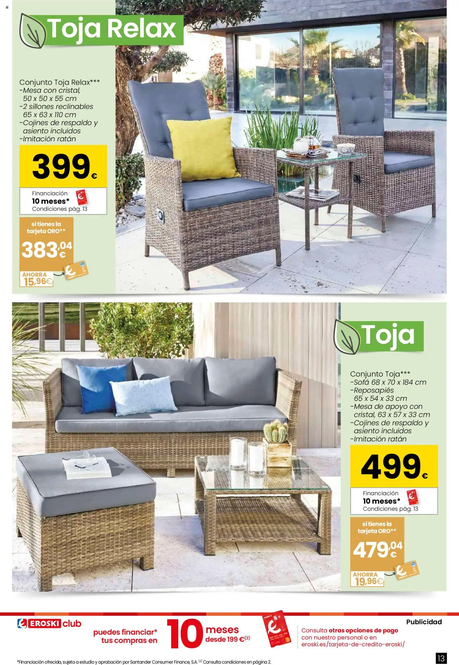 Eroski - Qué planazo │ válido desde el 26.03.2026 | Página: 13 | Productos: Reposapiés, Sofá, Mesa