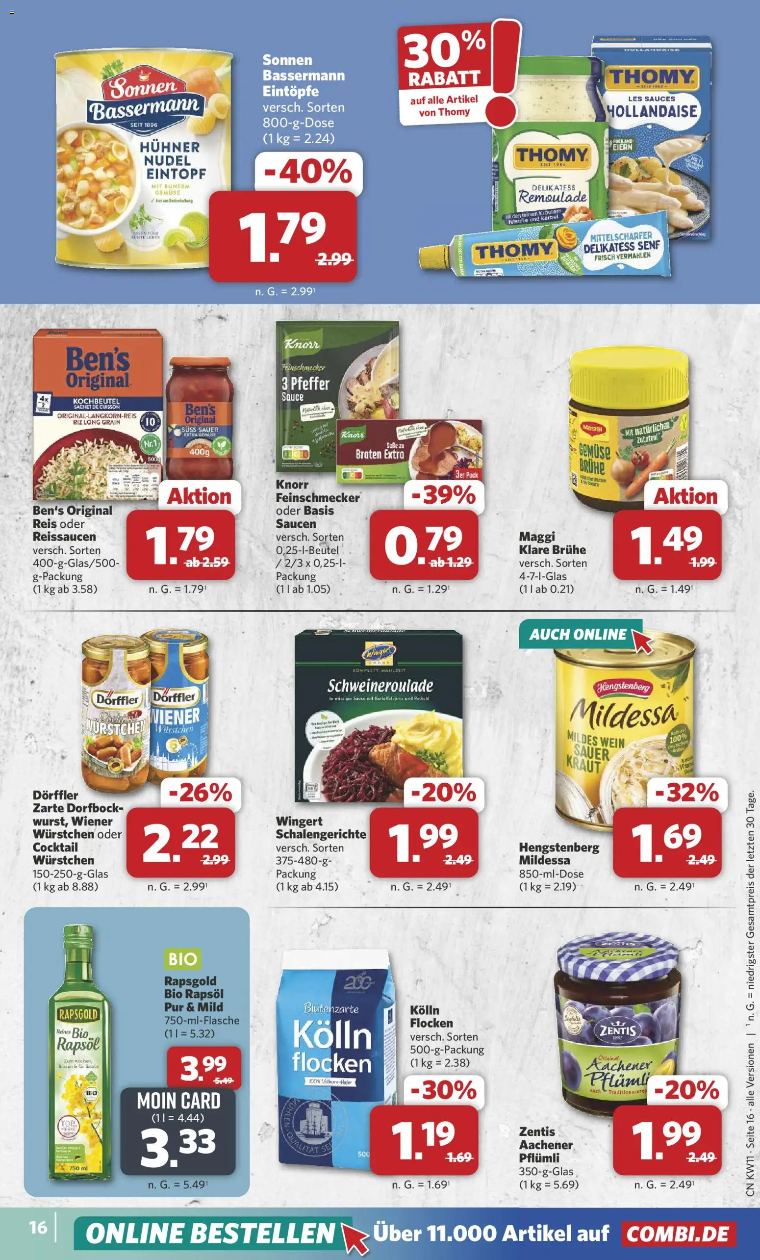Combi Prospekt 	 – gültig ab 09.03.2026 | Seite: 17 | Produkte: Wiener wurstchen, Knorr, Gemüse, Wein